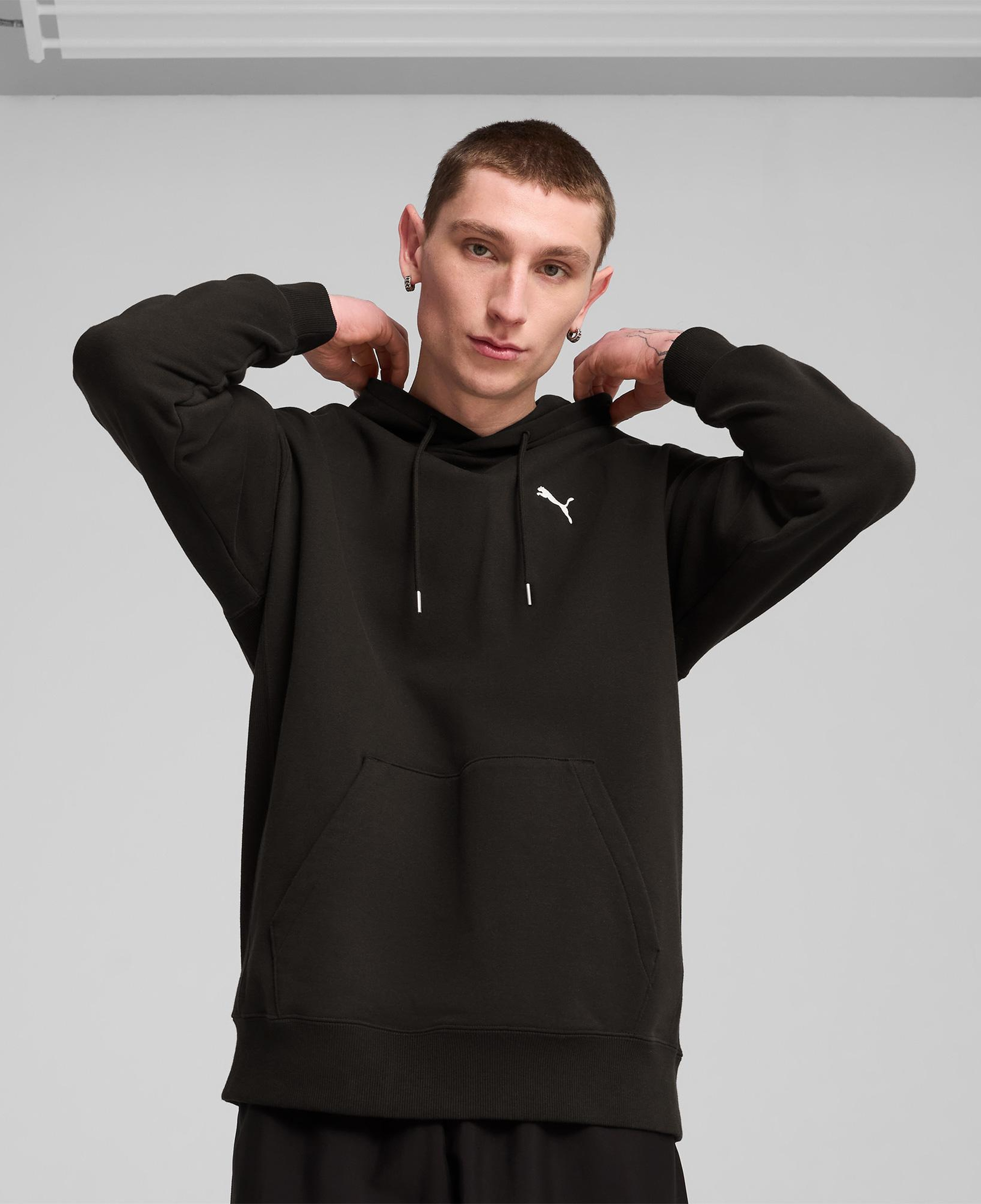Puma Wardrobe Essentials Relaxed Erkek Siyah Sweatshirt