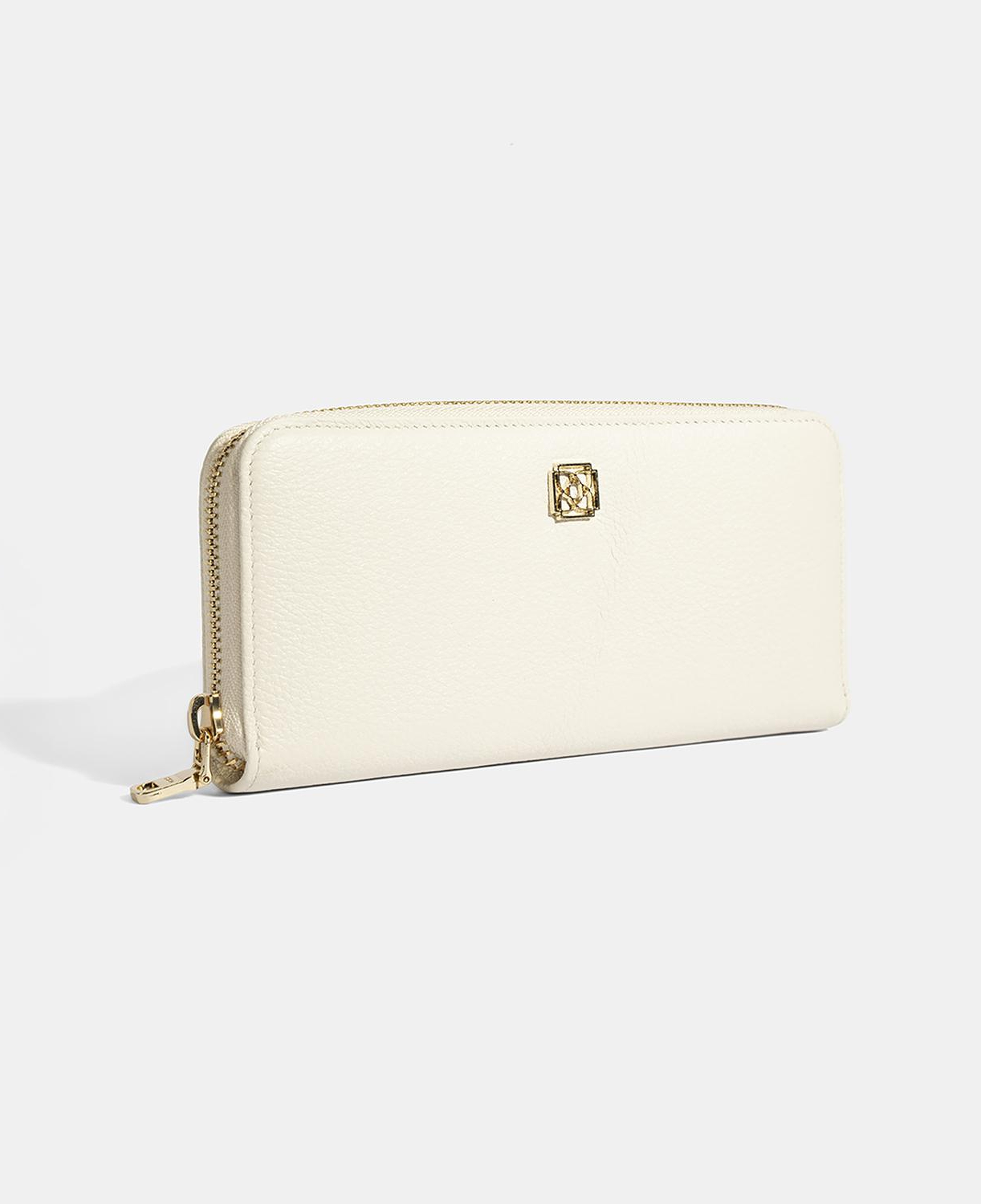 Kadın Beyaz Deri Fermuarlı Cüzdan