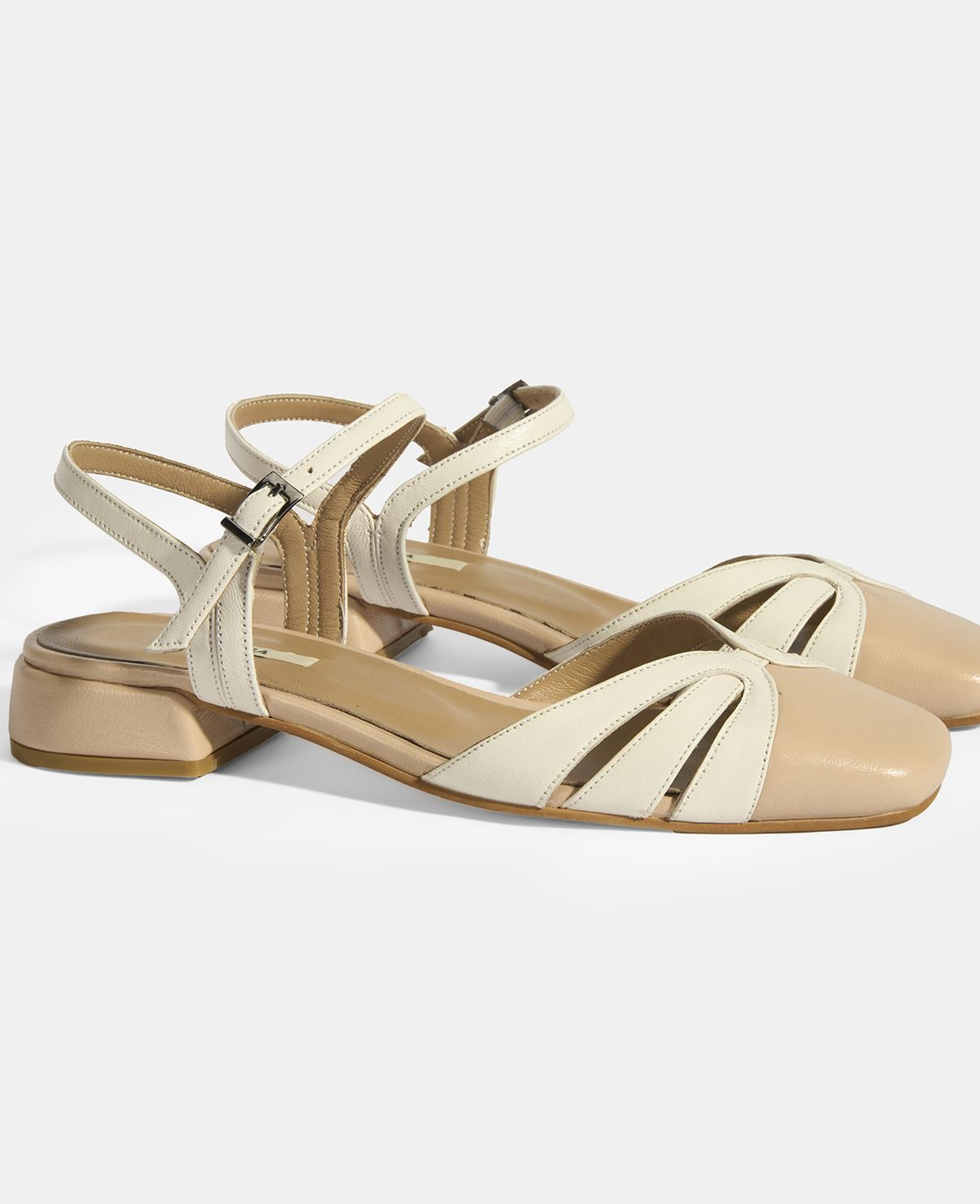 Kadın Beyaz Slingback Deri Günlük Ayakkabı