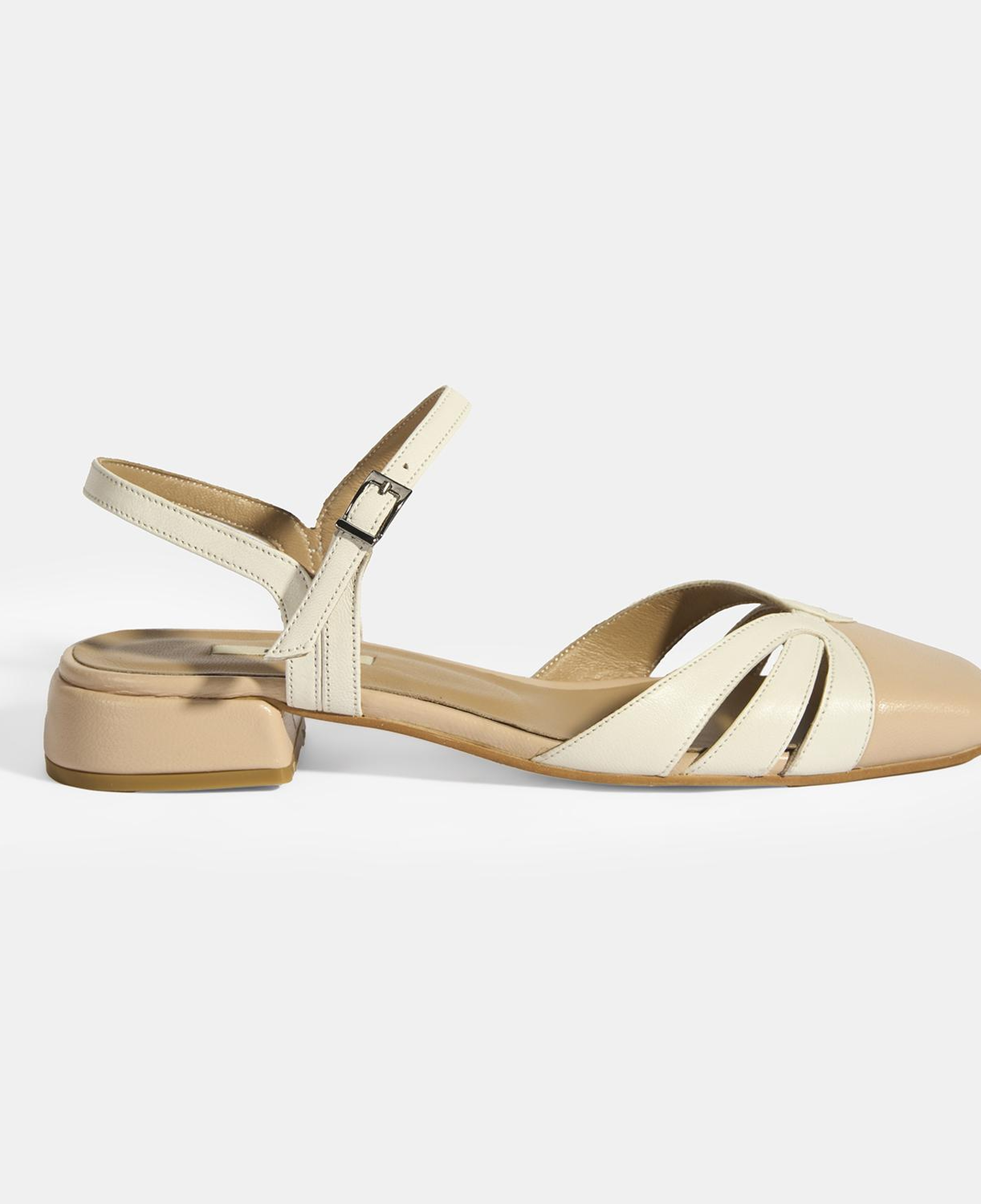 Kadın Beyaz Slingback Deri Günlük Ayakkabı
