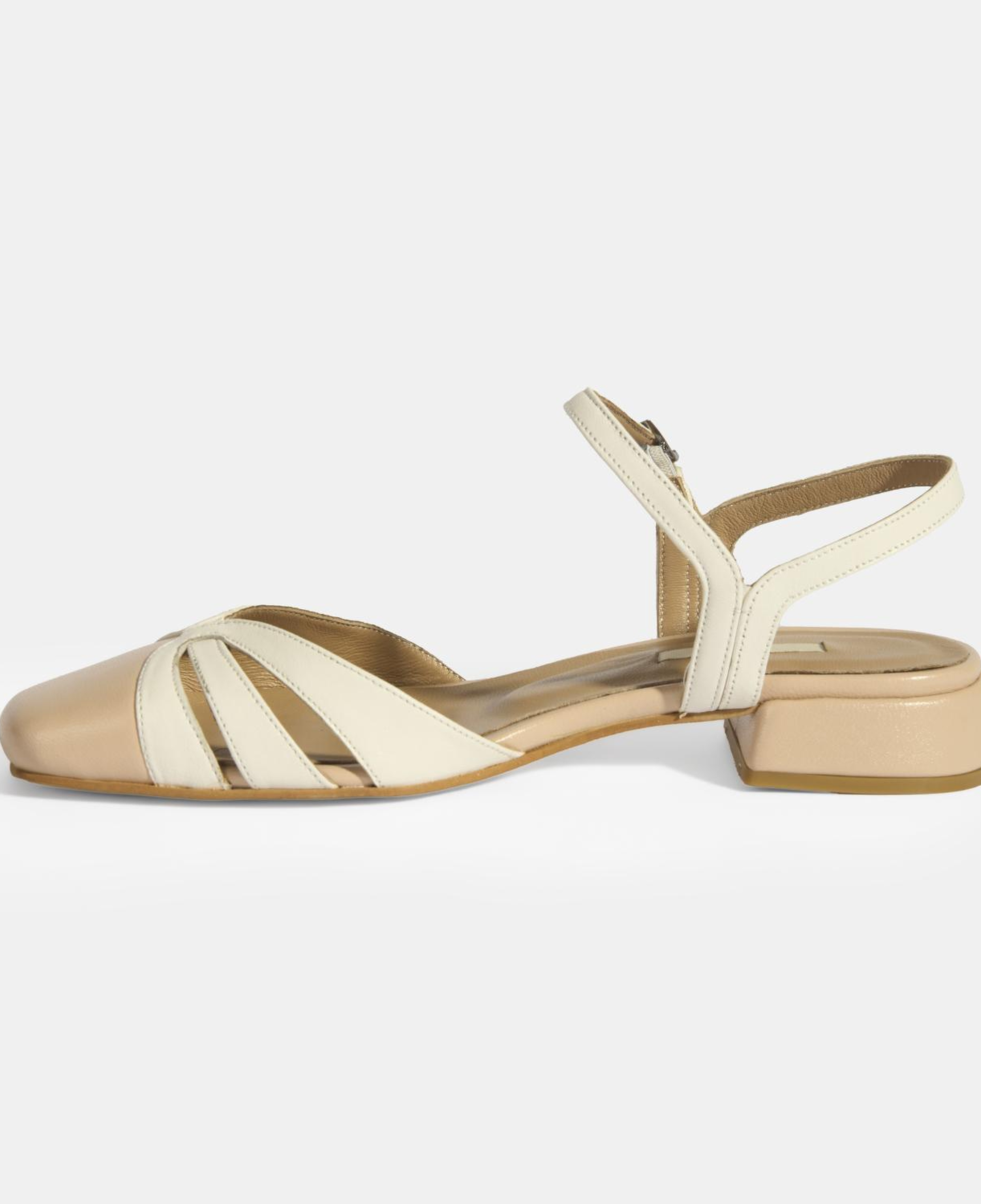 Kadın Beyaz Slingback Deri Günlük Ayakkabı