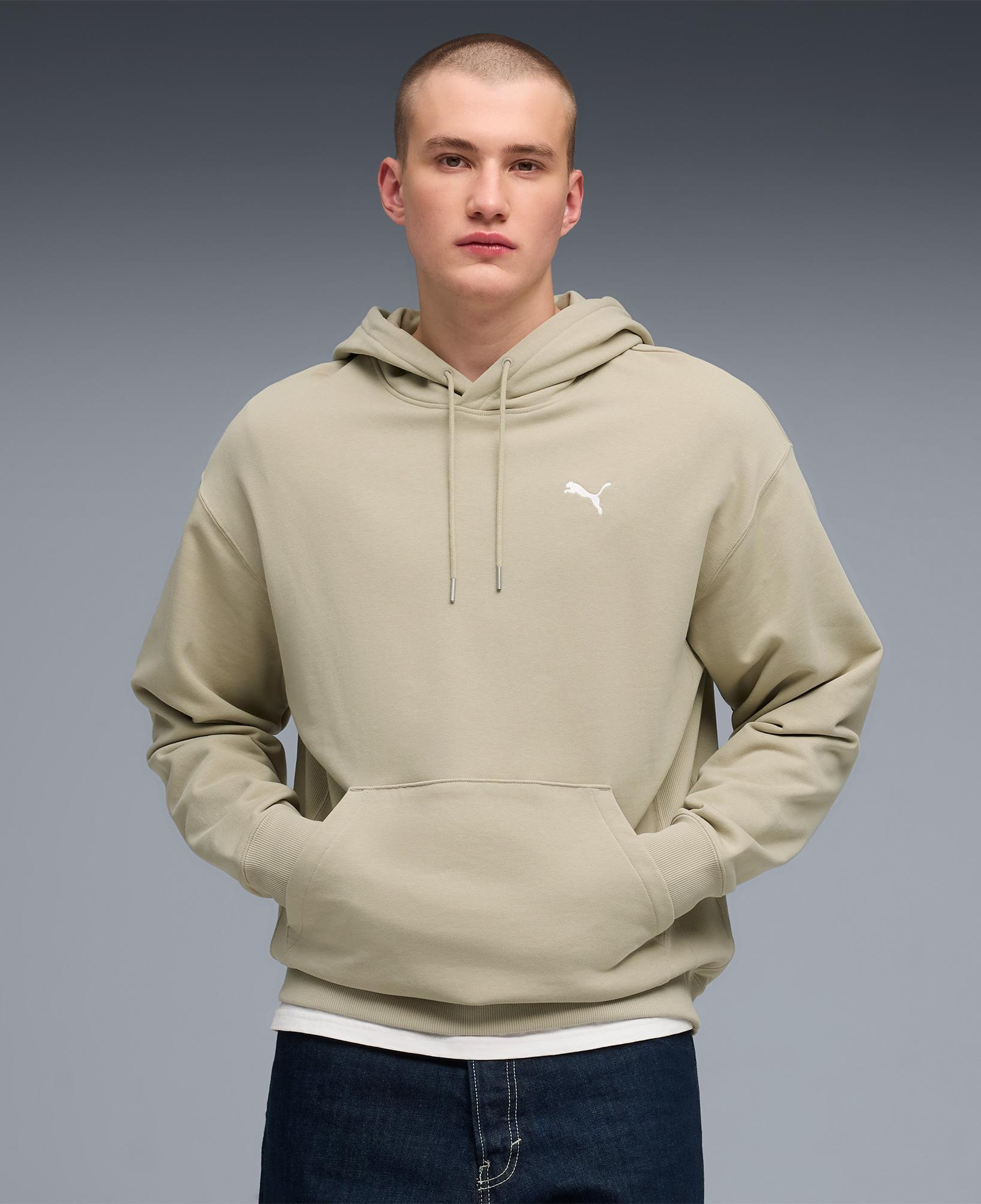 Puma Wardrobe Essentials Relaxed Erkek Gri Sweatshirt
