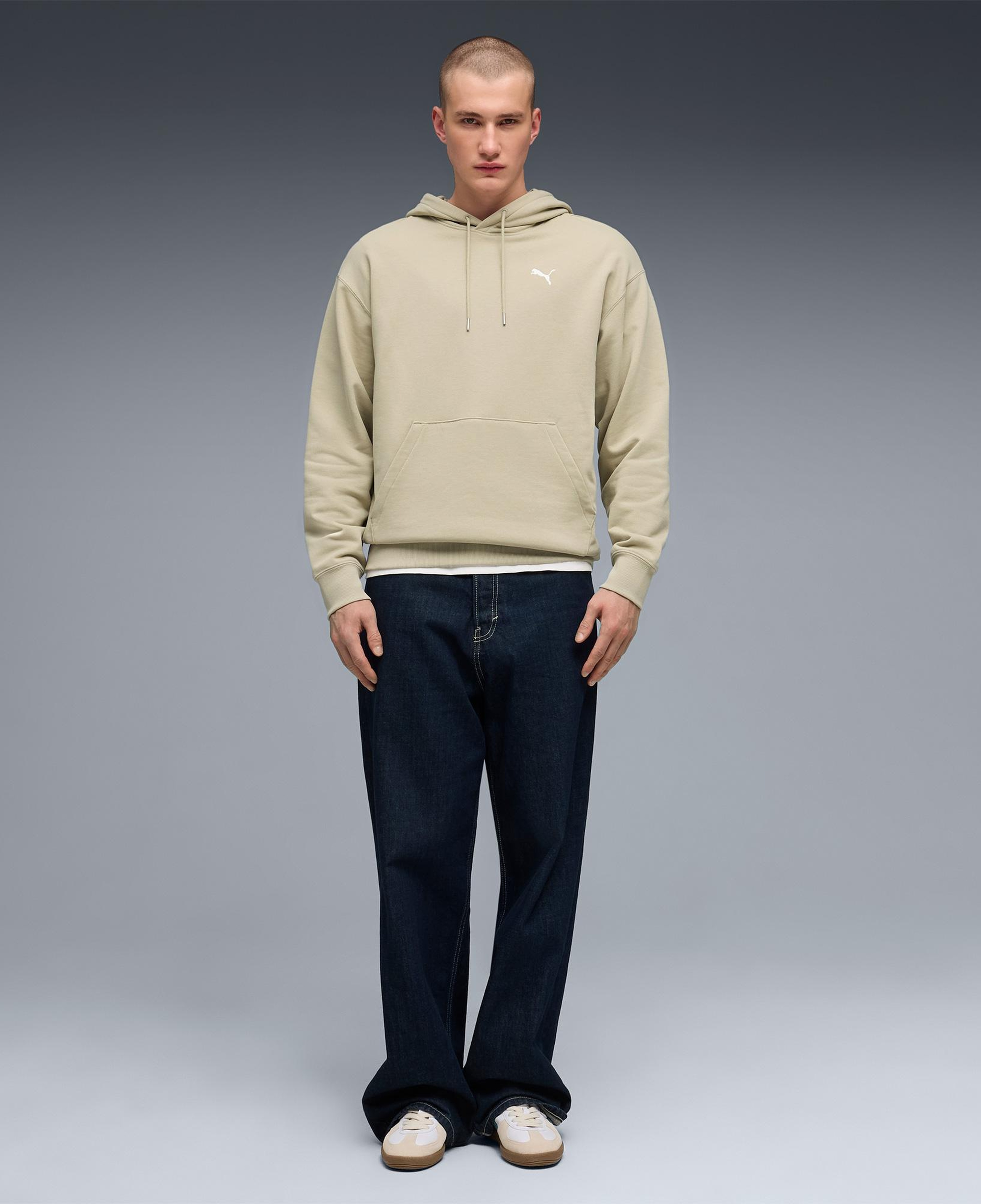 Puma Wardrobe Essentials Relaxed Erkek Gri Sweatshirt