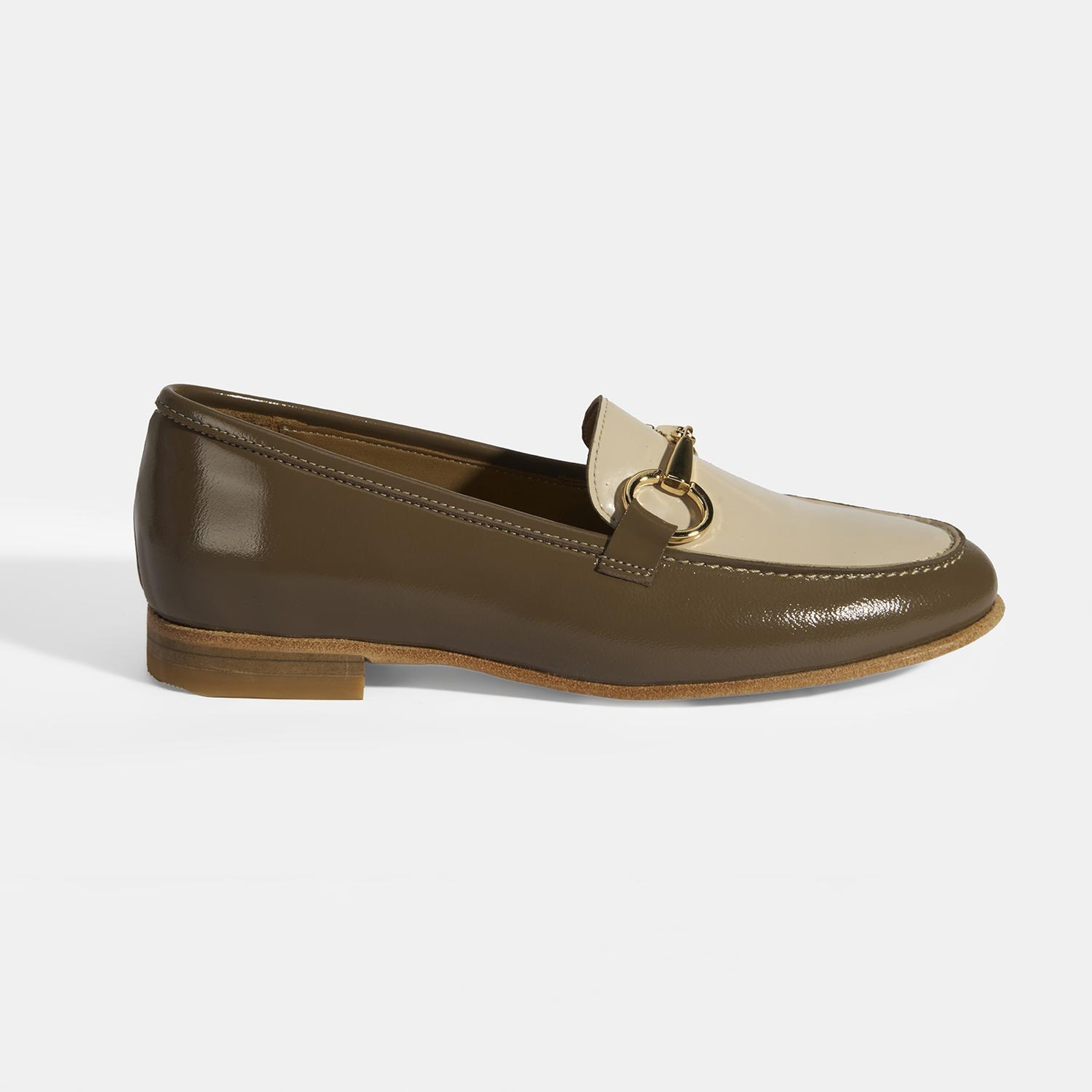 Vizon Kadın Metal Aksesuarlı Slip-On Rugan Loafer