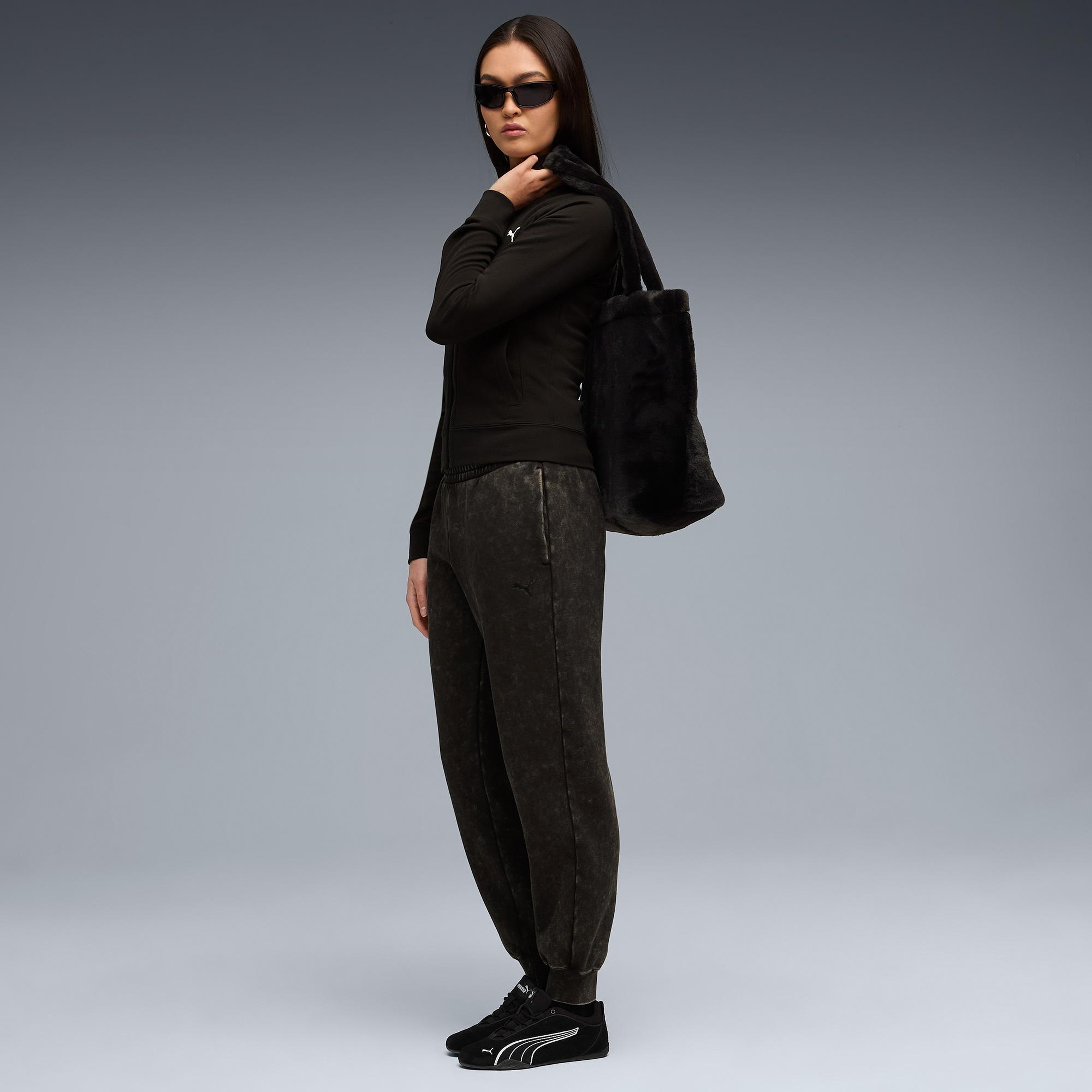 Puma Elevated Essentials Acid Wash Siyah Kadın Eşofman Altı