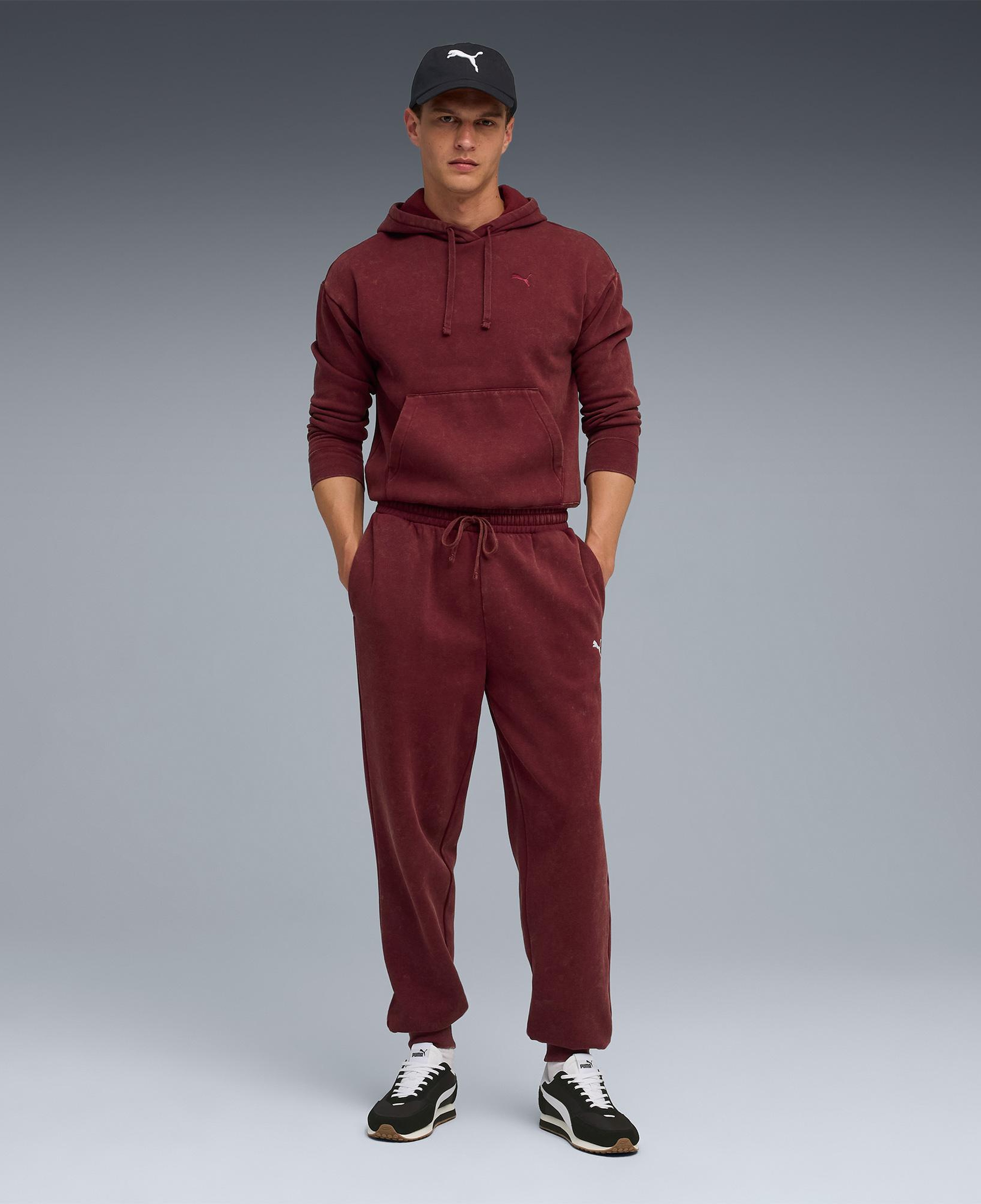 Puma Ess Elevated Wash Sweat Erkek Kırmızı Pantolon