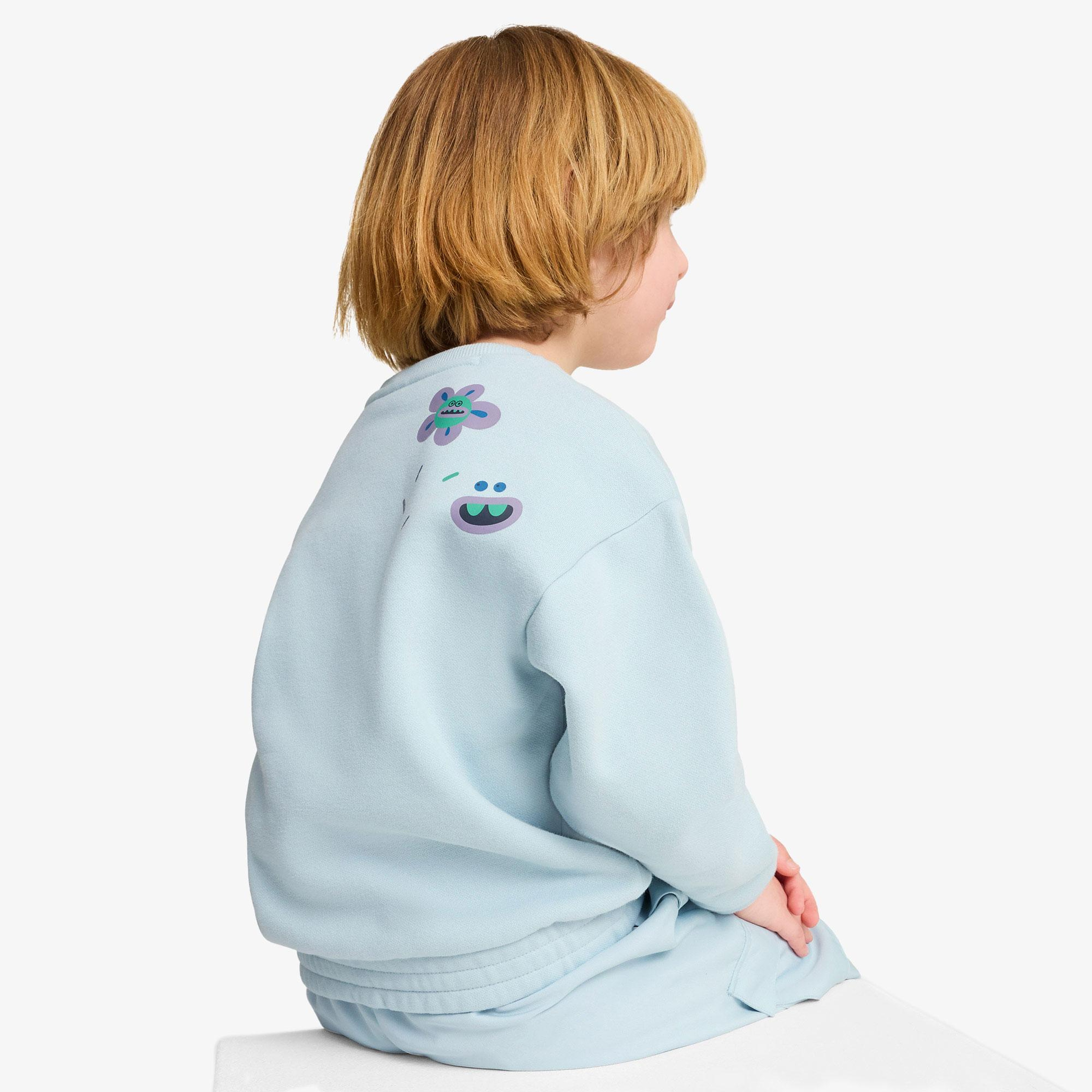 Puma X Trolls Graphic Crew Çocuk Mavi Sweatshirt