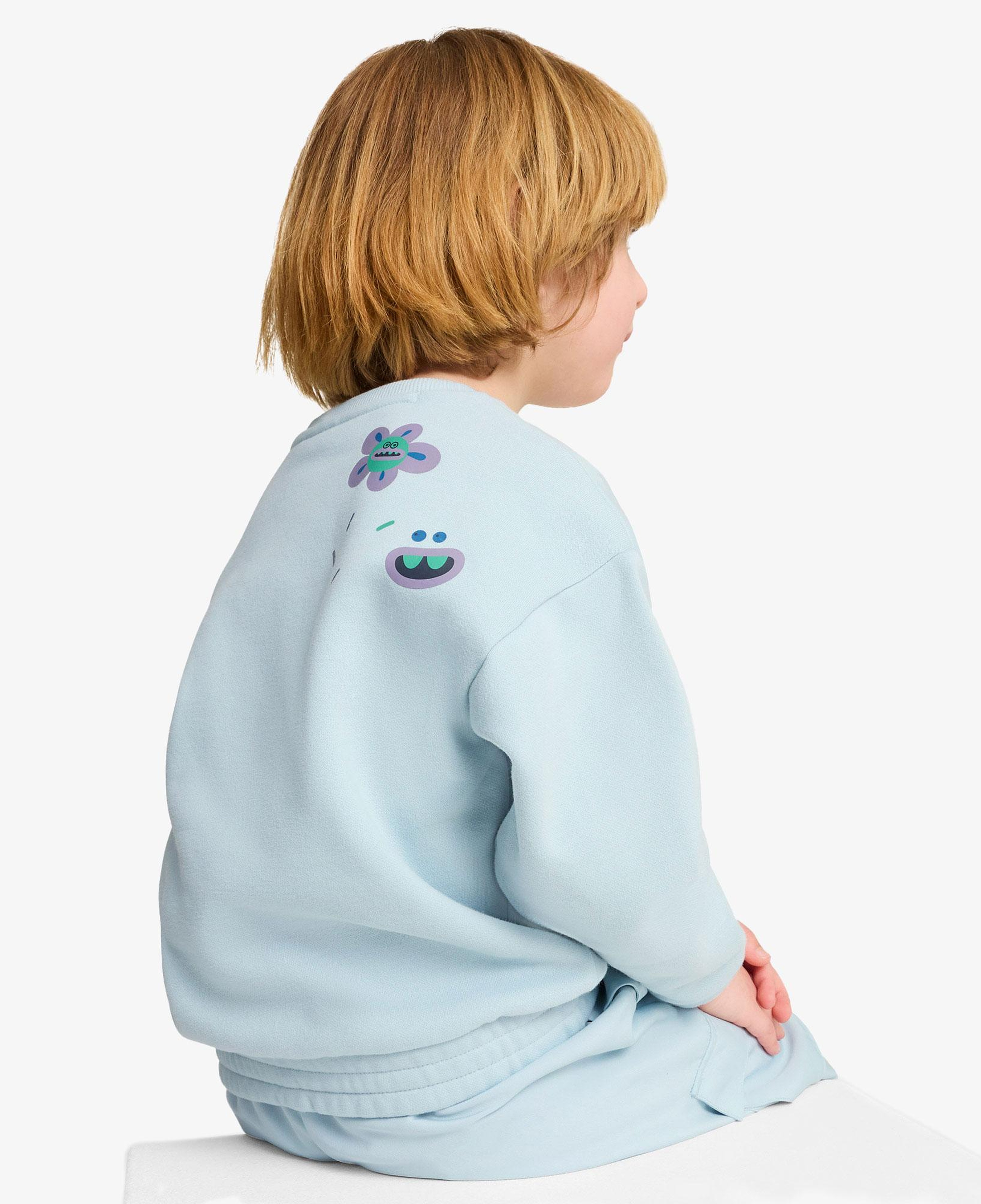 Puma X Trolls Graphic Crew Çocuk Mavi Sweatshirt