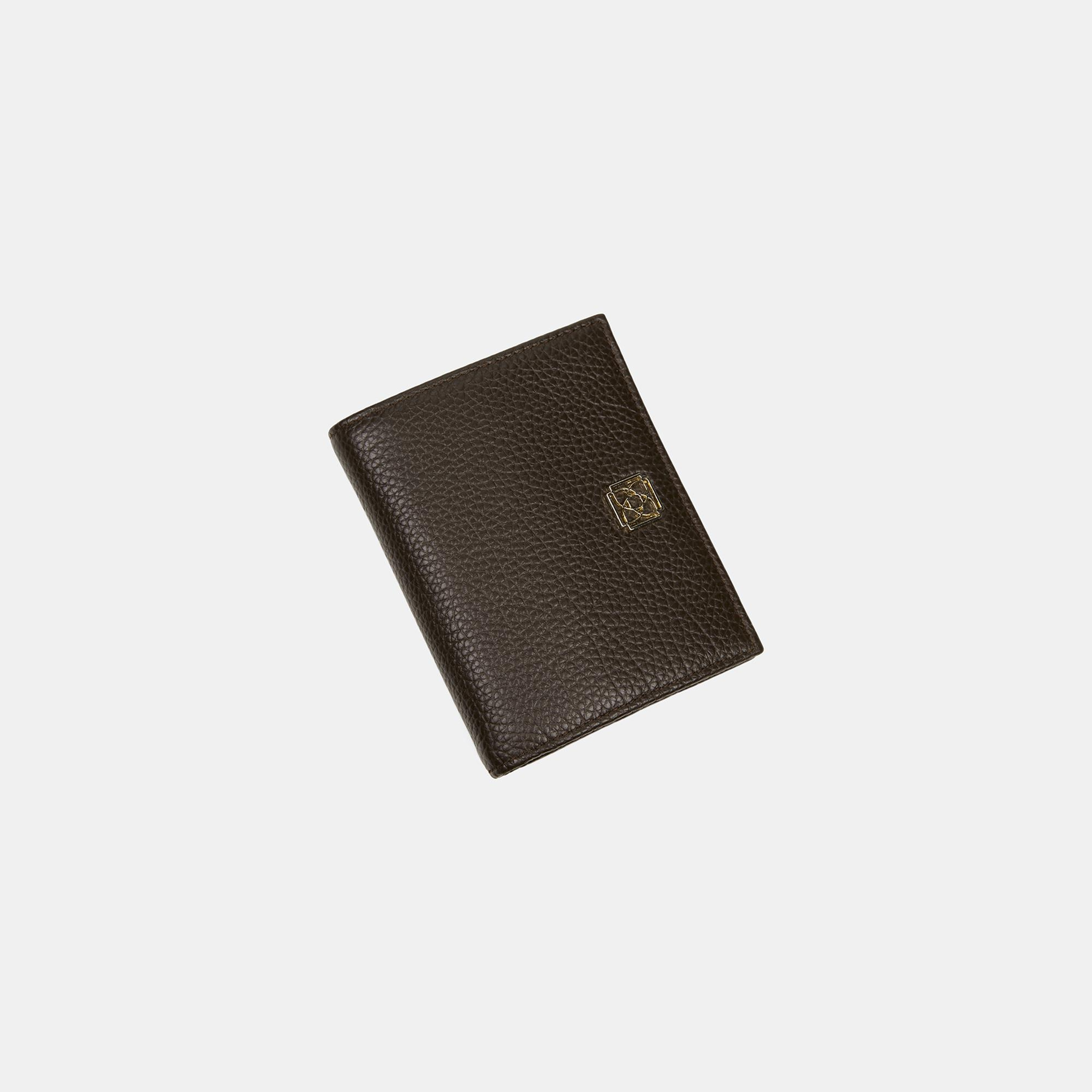 Kadın Kahve Logolu Deri Dokulu Cüzdan