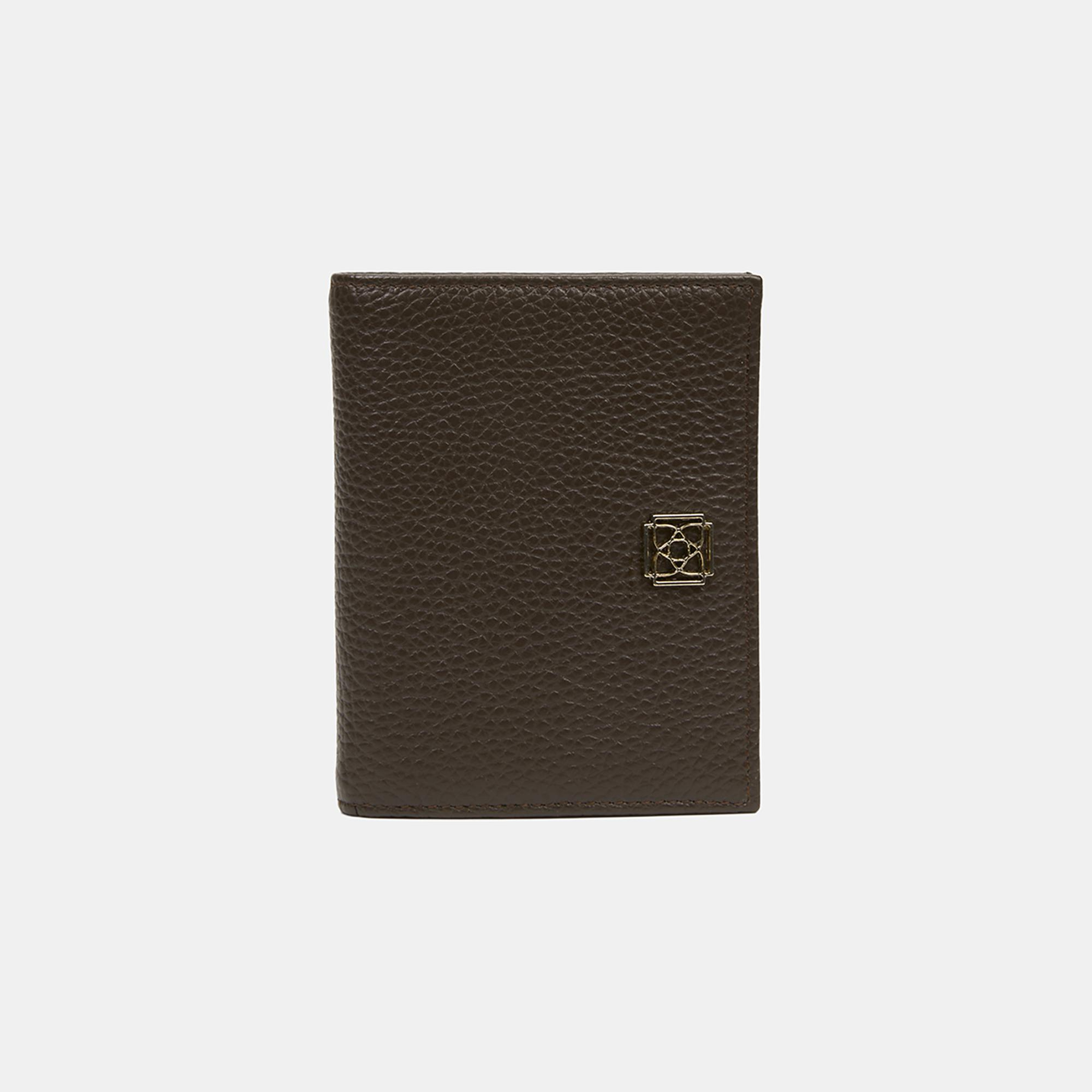 Kadın Kahve Logolu Deri Dokulu Cüzdan