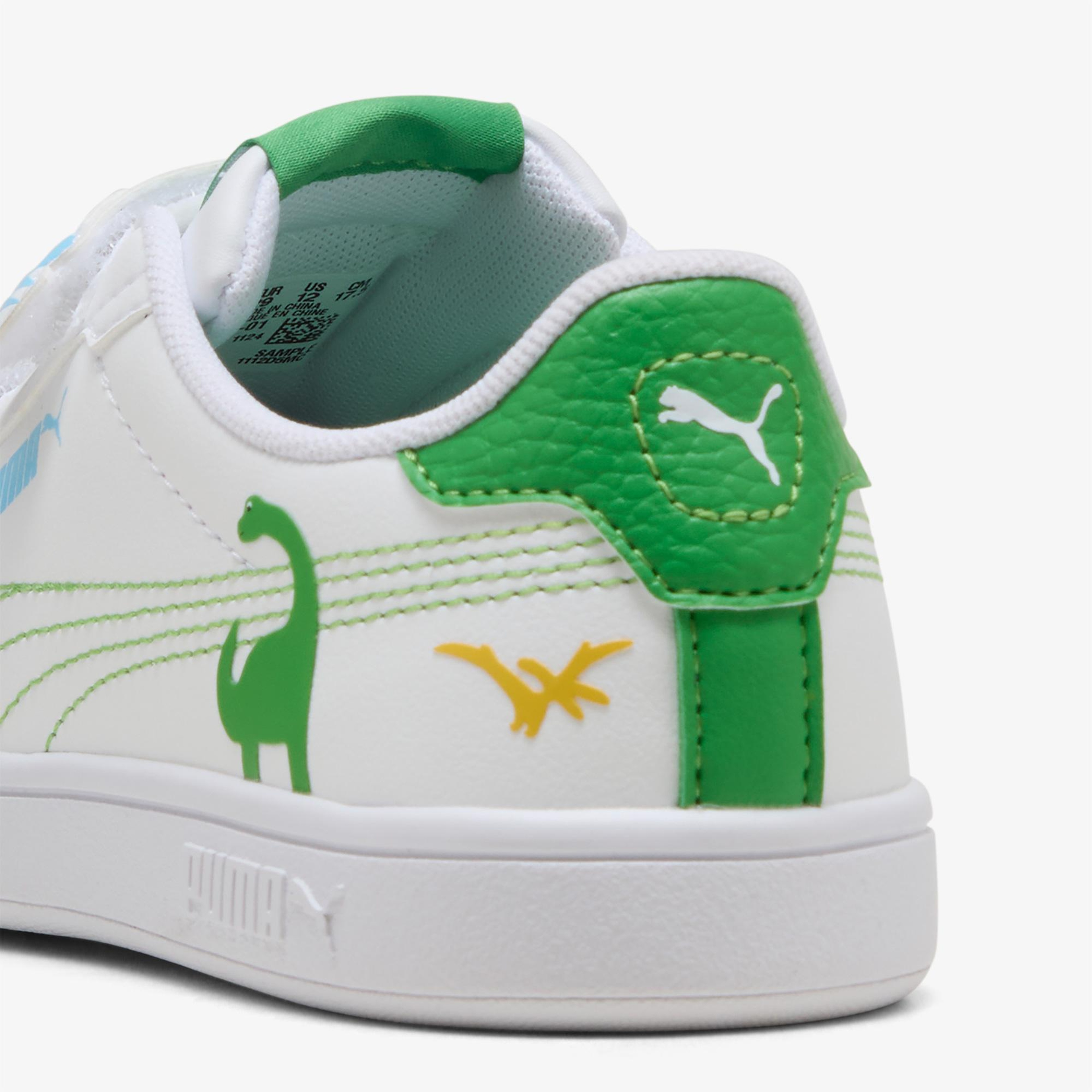 Puma Smash 3.0 Dino V Çocuk Beyaz Spor Ayakkabı