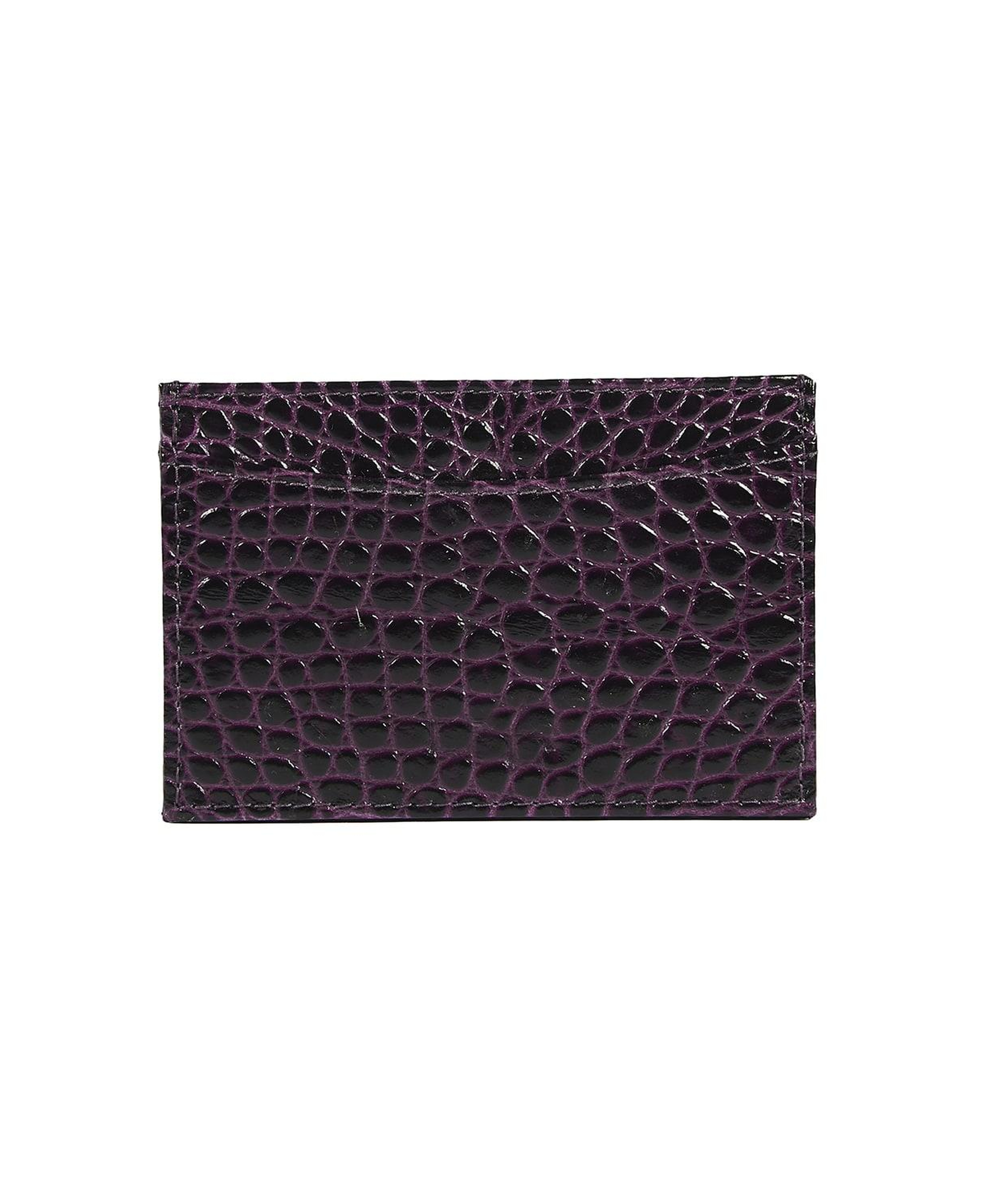 Mor Dukinea Kroko Baskılı Deri Kartlık