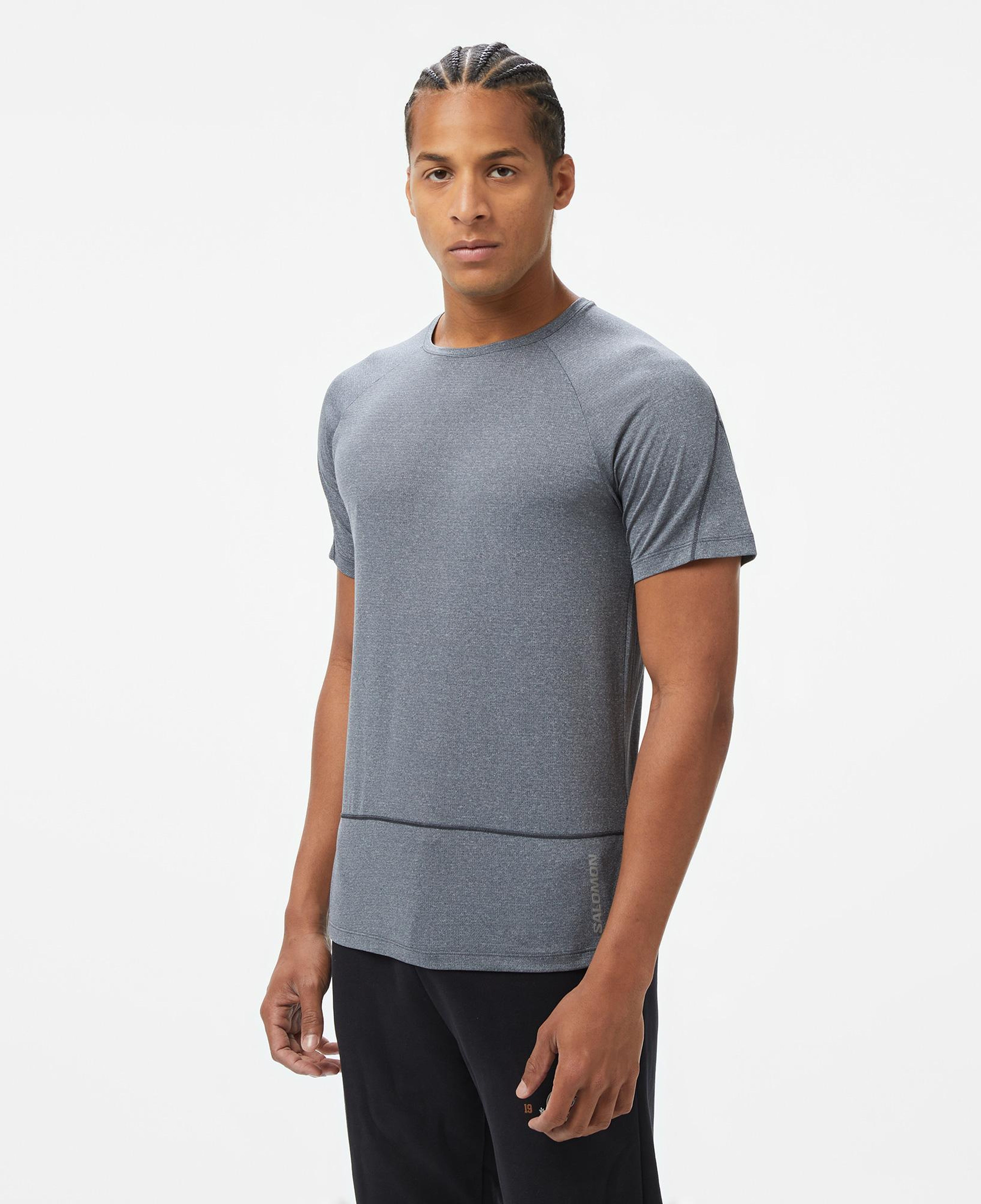 Salomon Cross Run Erkek Gri Koşu T-Shirt