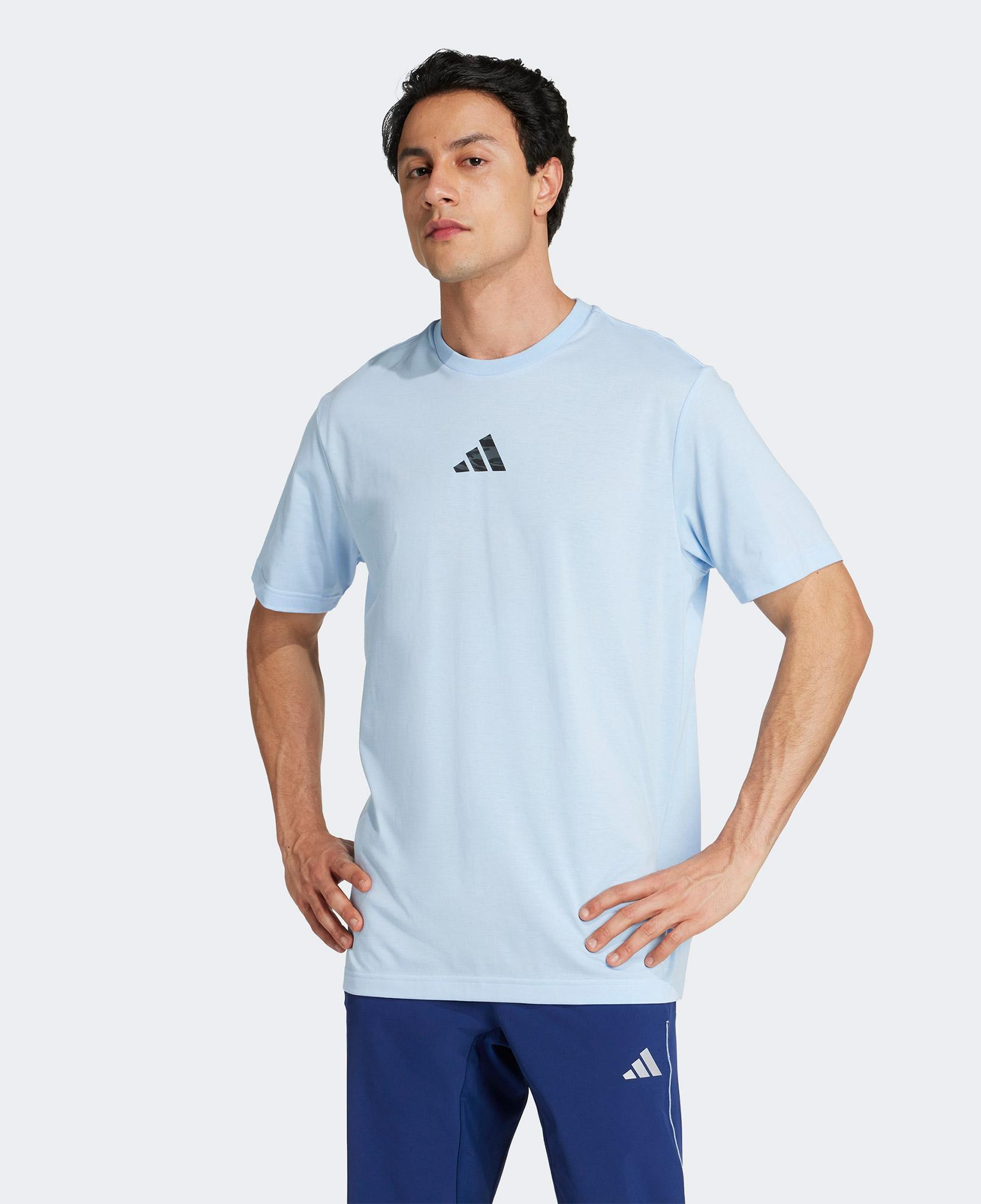 adidas Climacool Camo Training Graphic Erkek Mavi Antrenman T-Shirt
