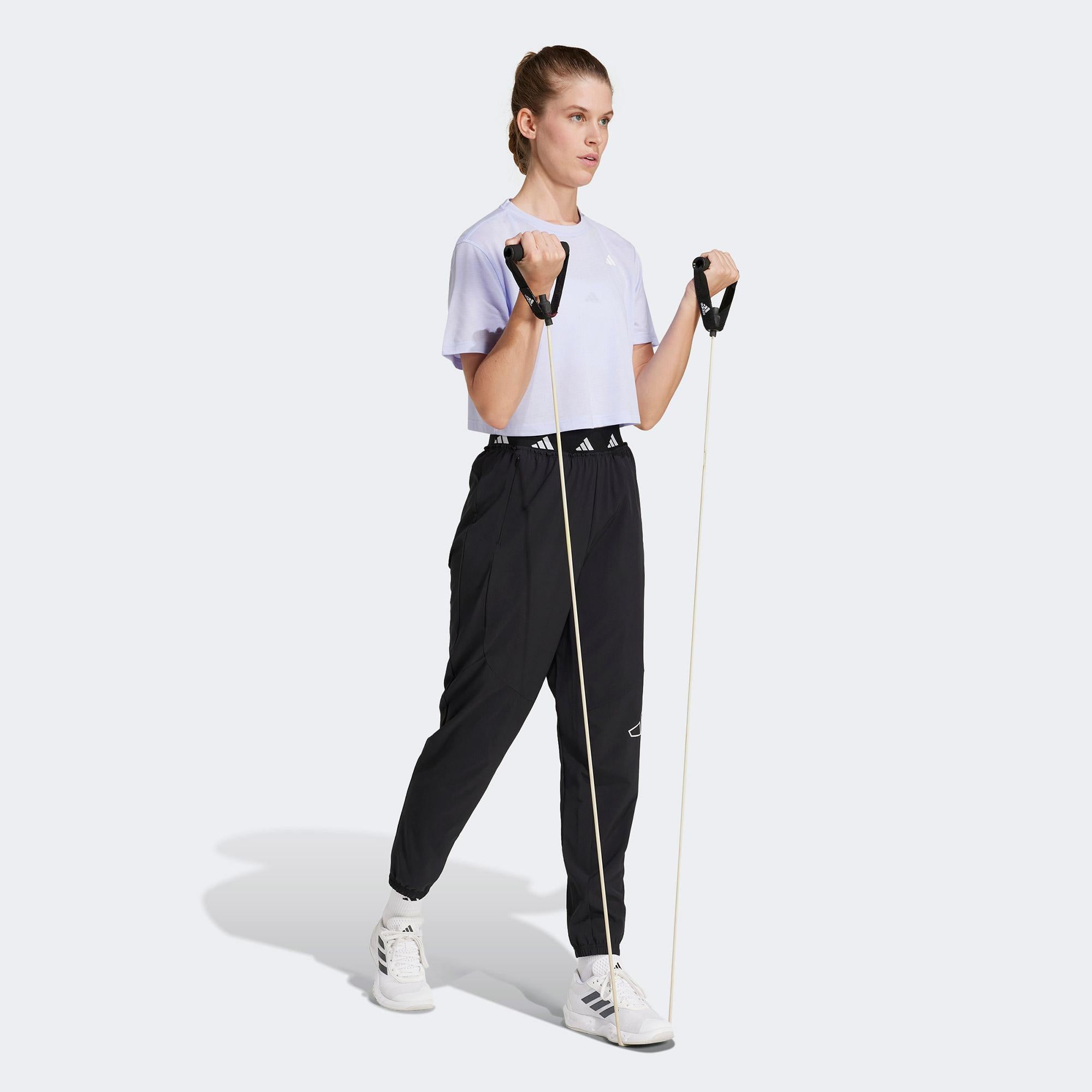 adidas Train Essentials Boxy Workout Kadın Mor Antrenman T-Shirt