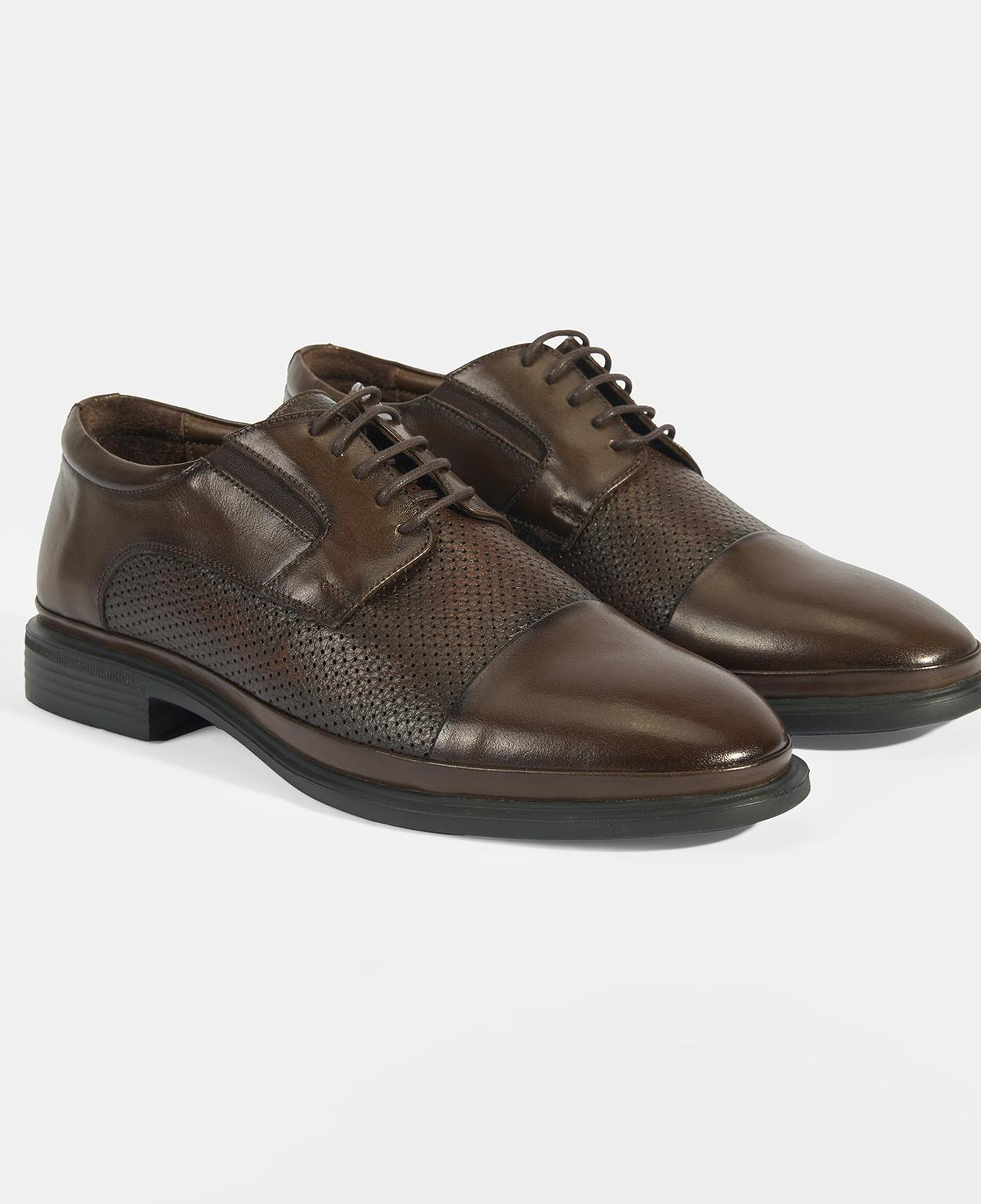 Kahve Erkek Bağcıklı Deri Klasik Ayakkabı