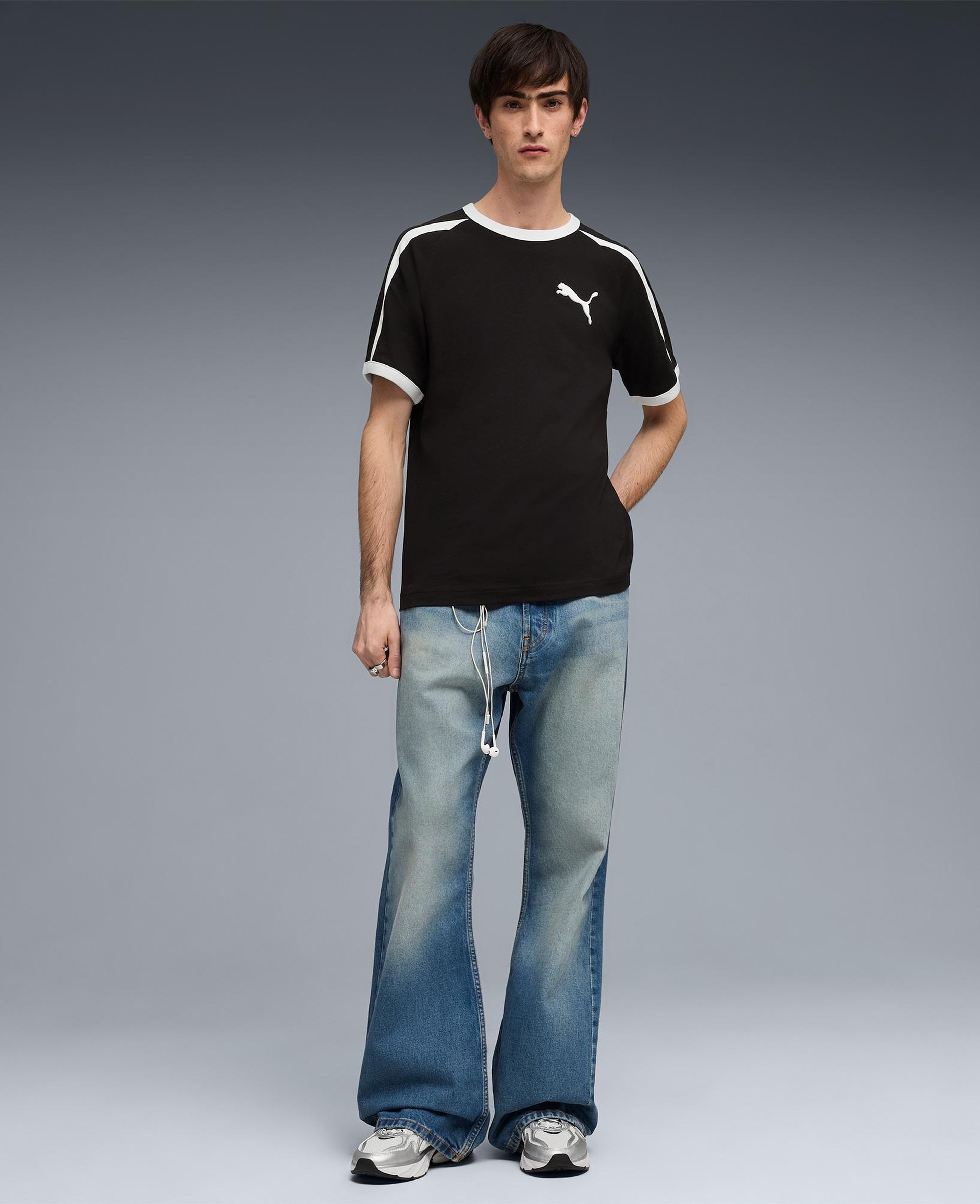 Puma T7 Ringer  Erkek Siyah T-Shirt