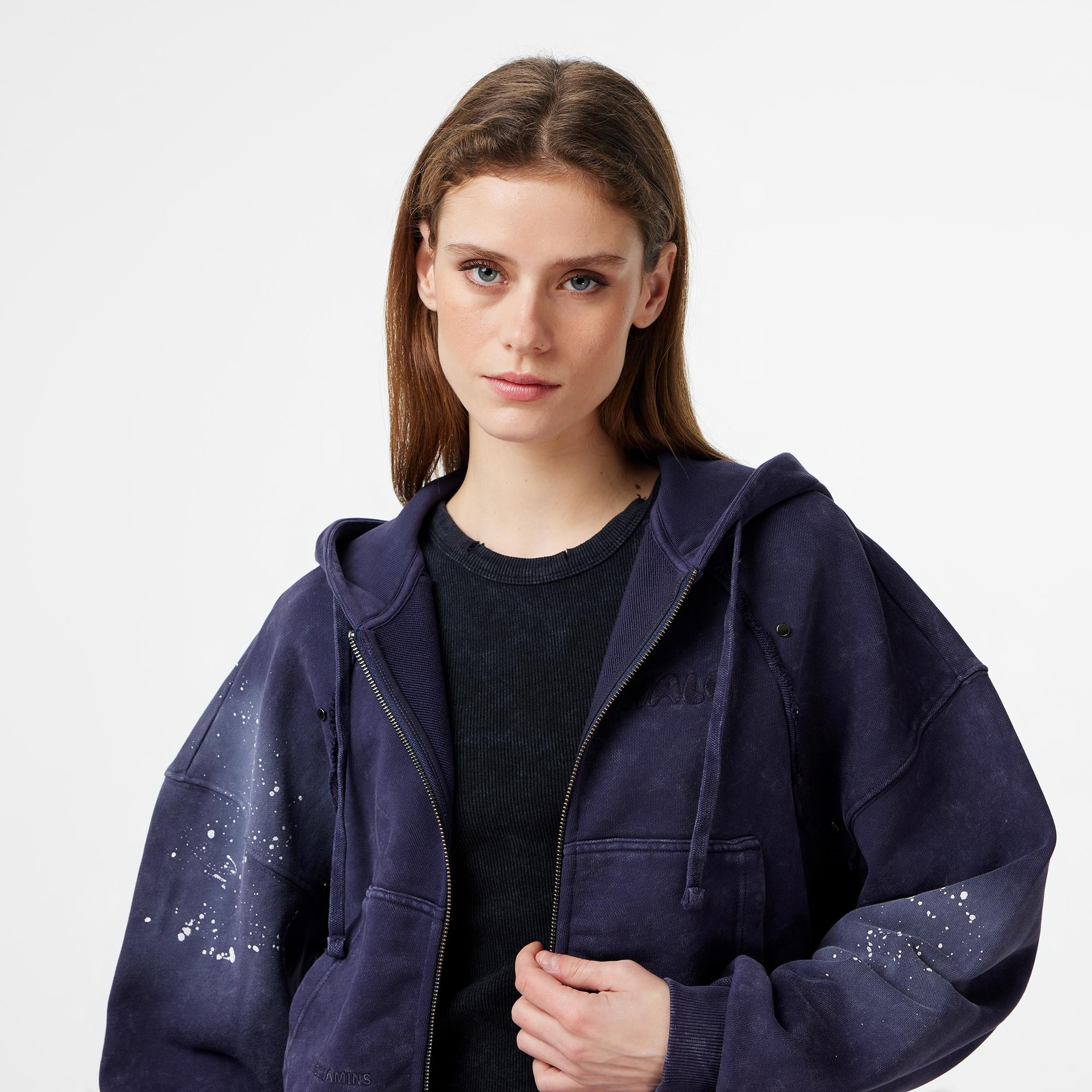 Les Benjamins Regular Fit Kadın Mor Sweatshirt