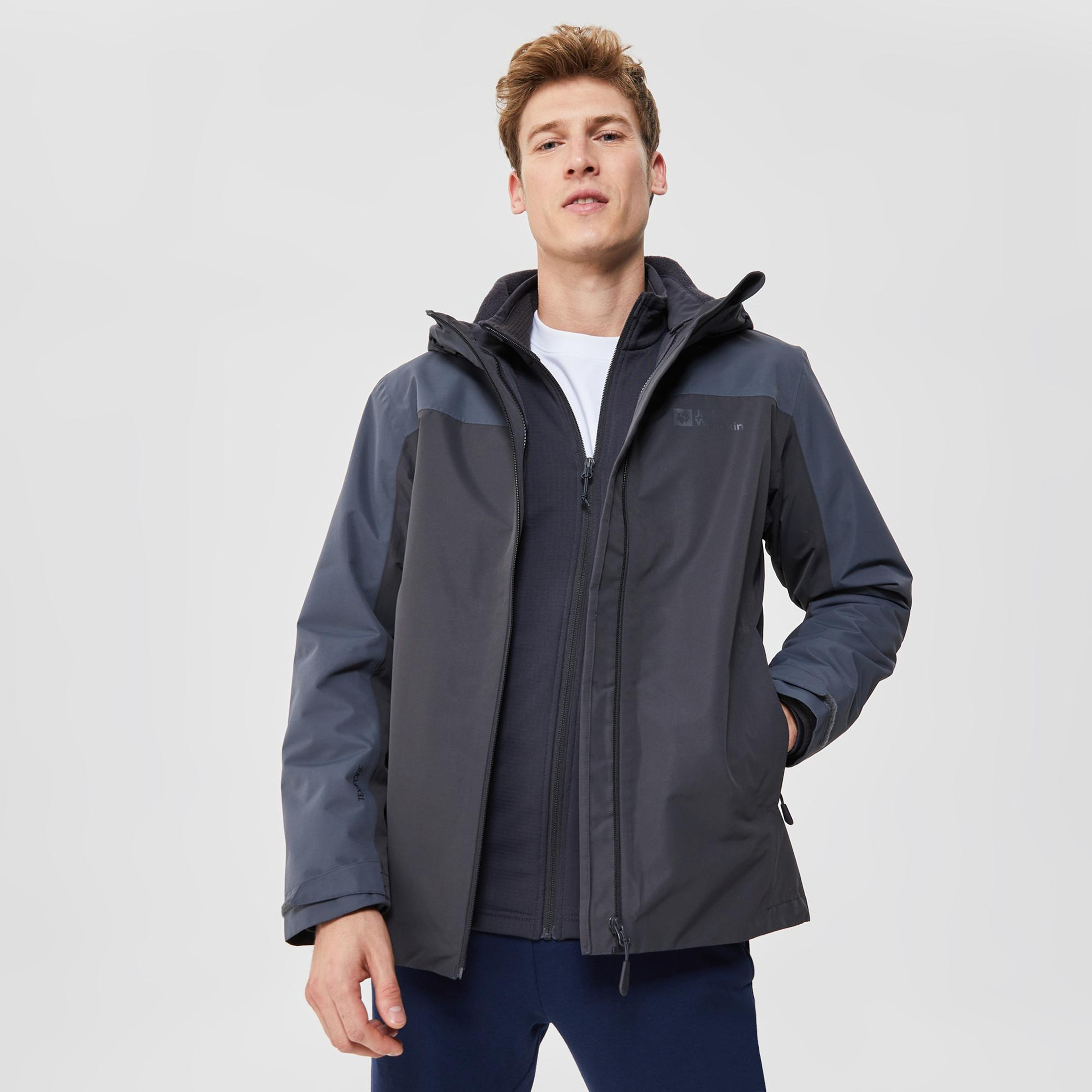 Jack Wolfskin Taubenberg 3-in-1 Siyah Erkek Ceket