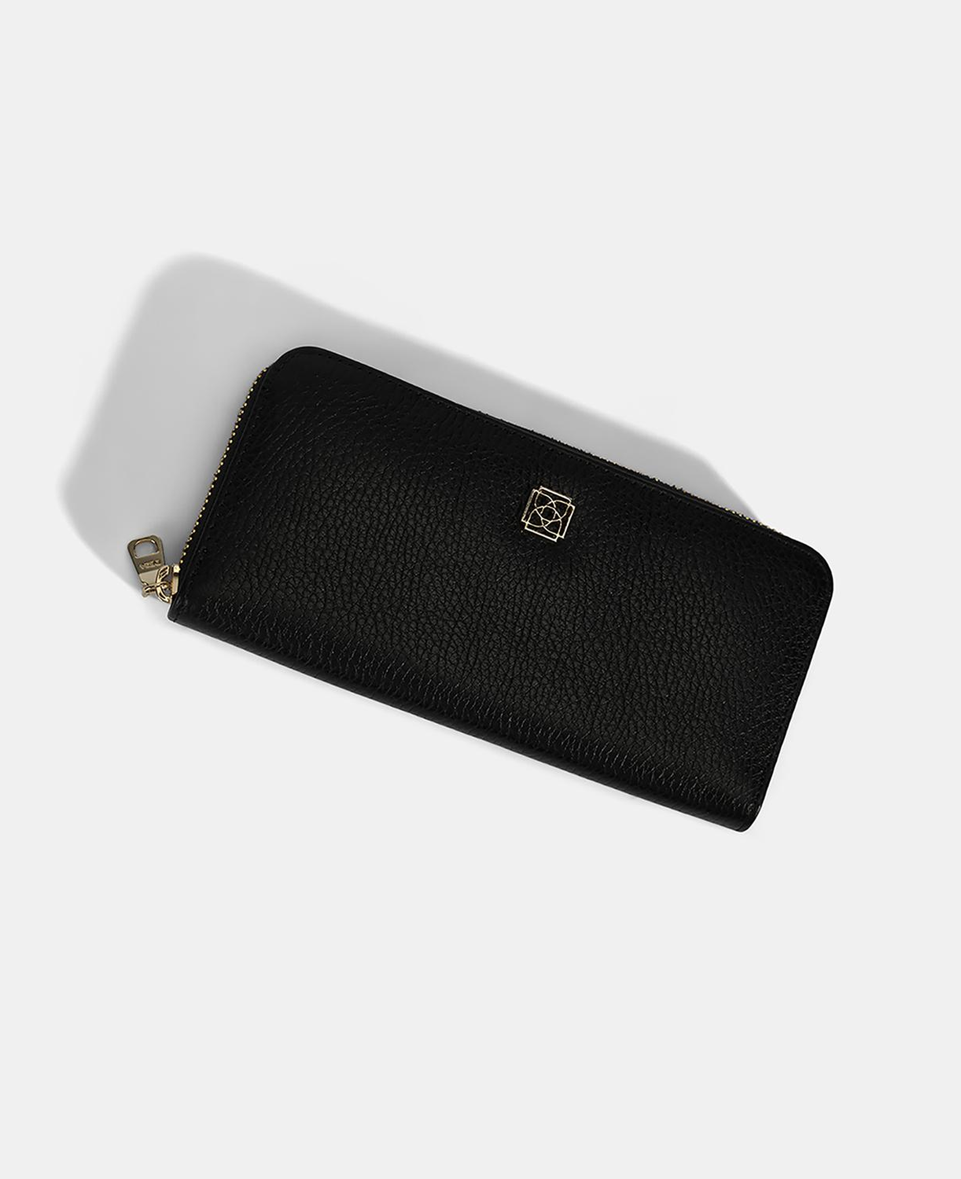 Kadın Siyah Deri Fermuarlı Cüzdan