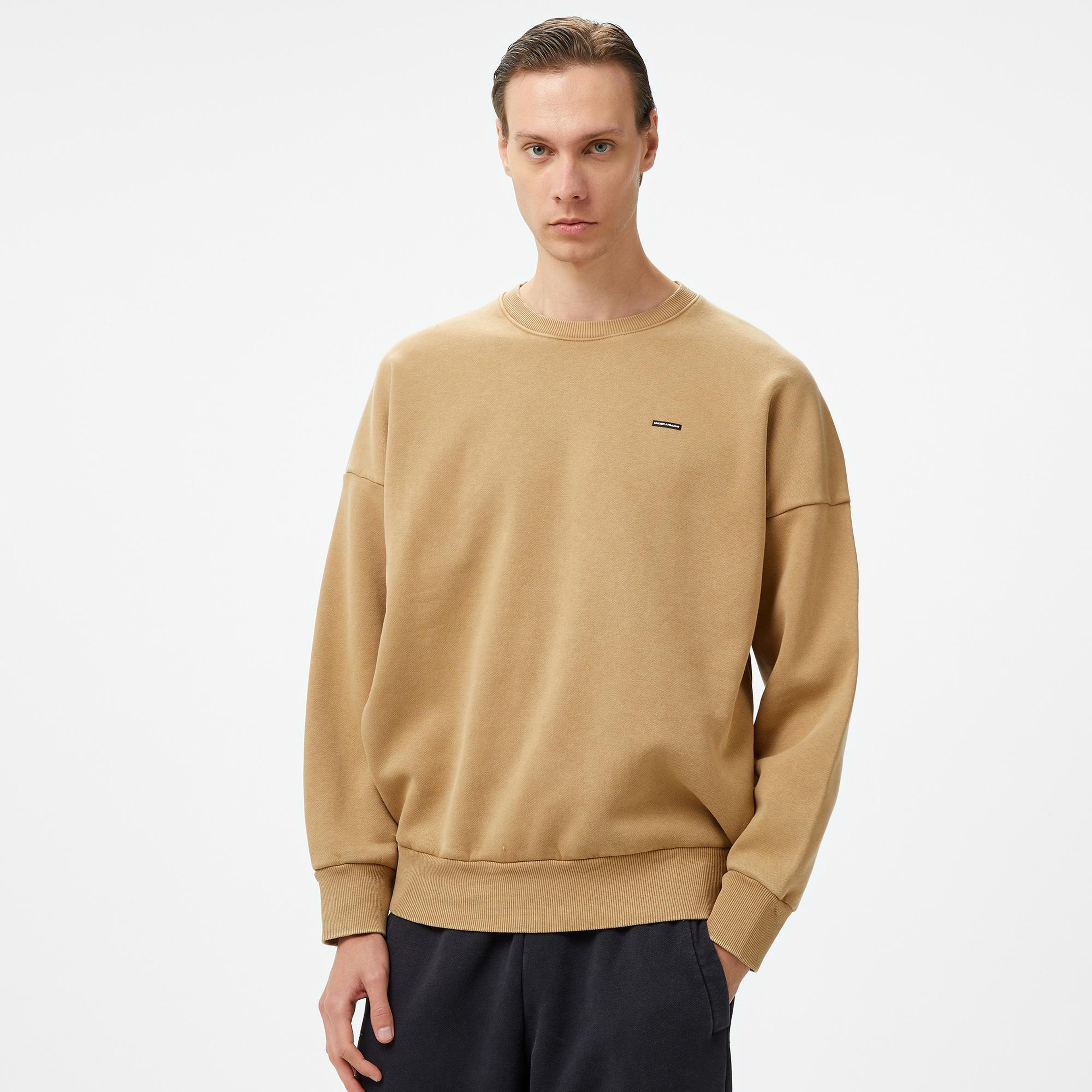 Under Armour Icon Hwt Fleece Wash Os Crew Erkek Kahverengi Sweatshirt