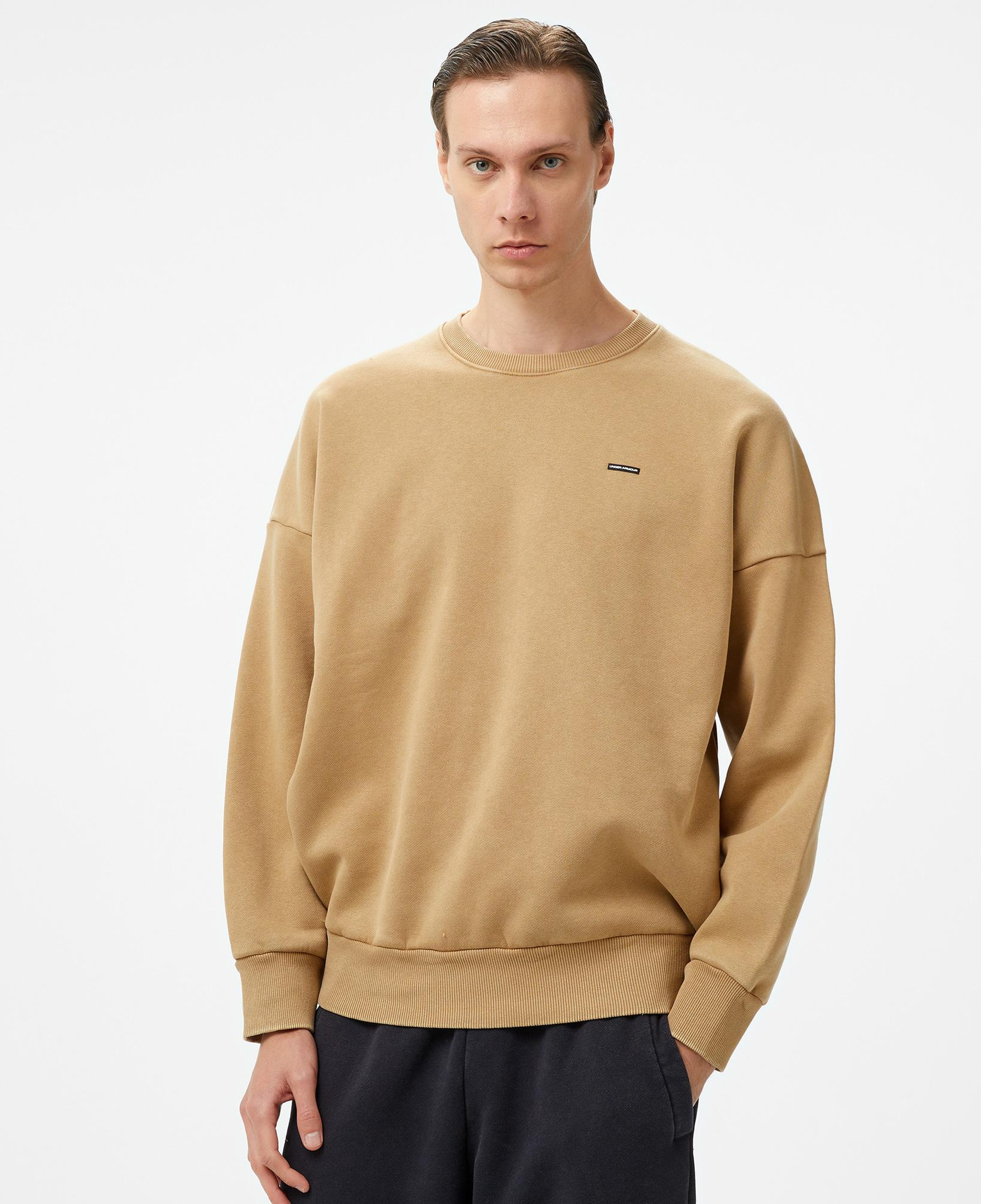 Under Armour Icon Hwt Fleece Wash Os Crew Erkek Kahverengi Sweatshirt