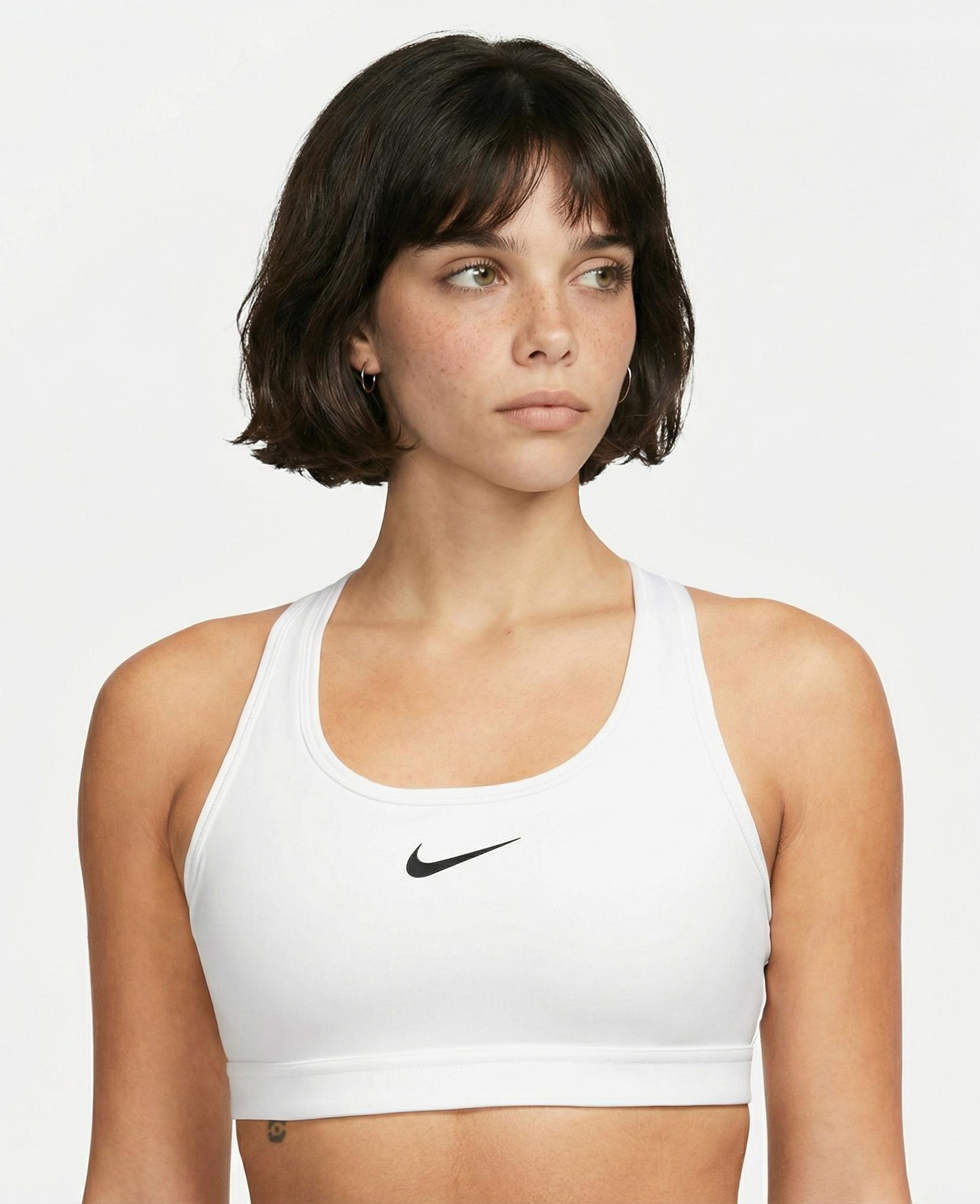 Nike Swoosh Med Sport Kadın Beyaz Bra