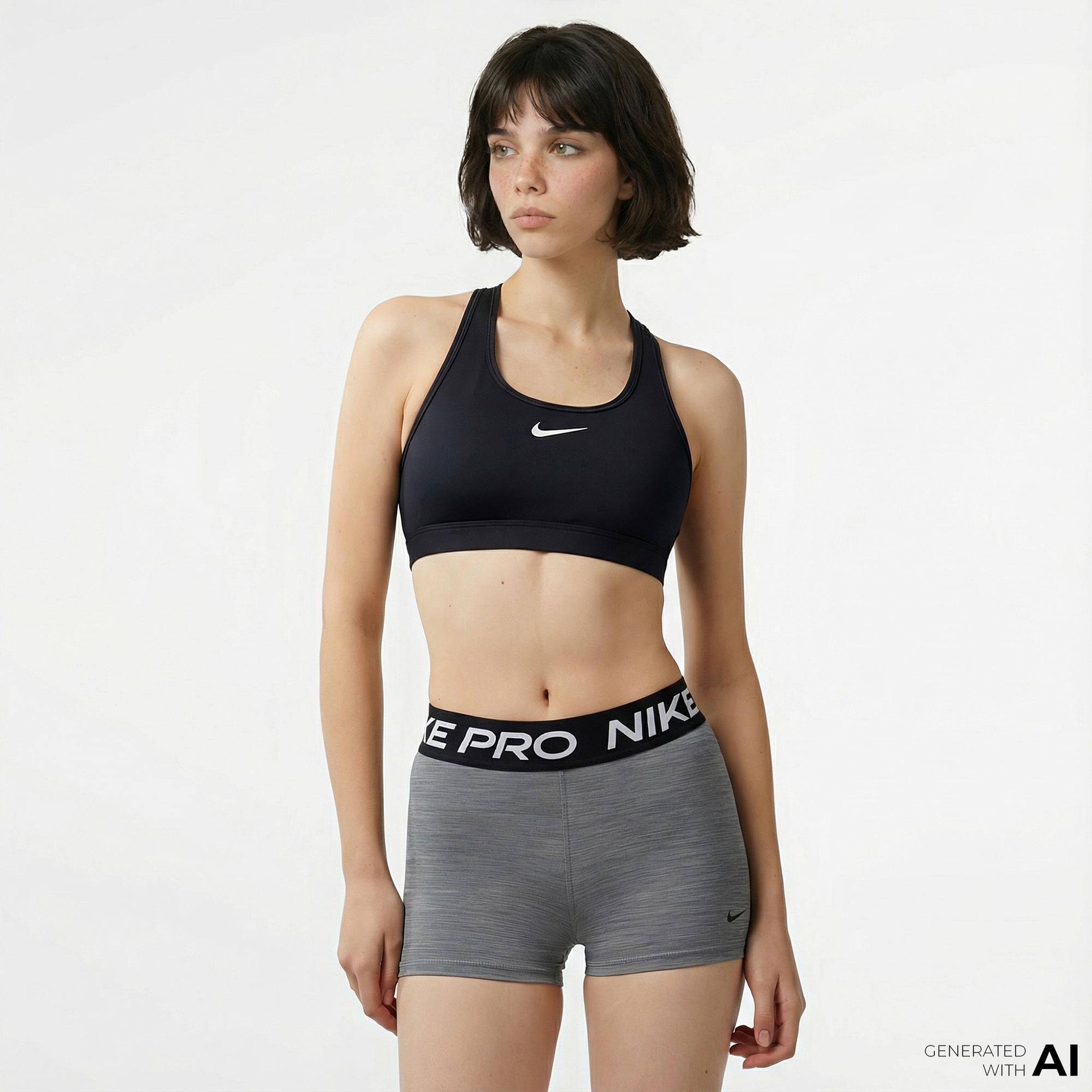 Nike Swoosh Med Sport Kadın Siyah Bra
