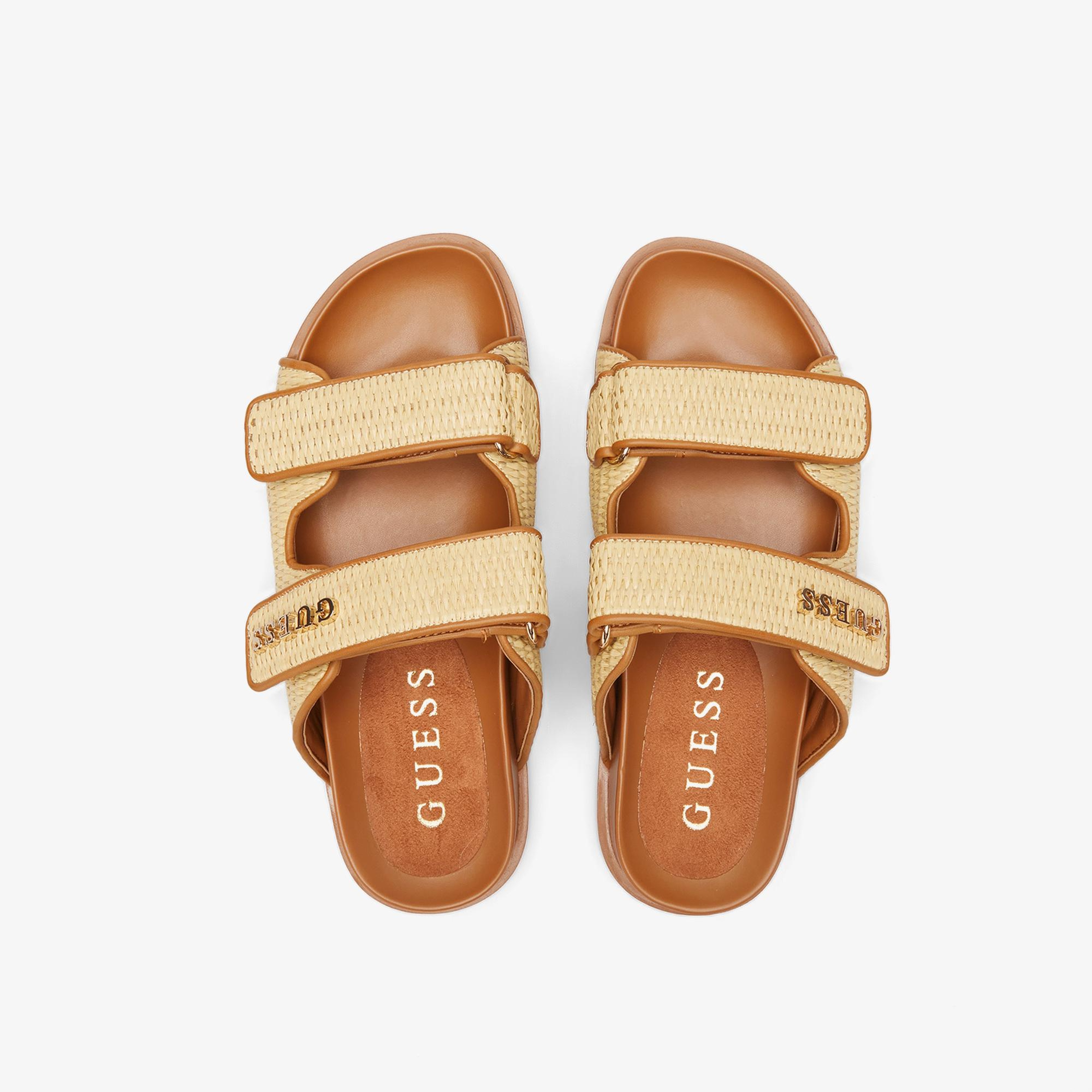 Guess Fadelizeide Printed Fabric Kadın Bej Terlik