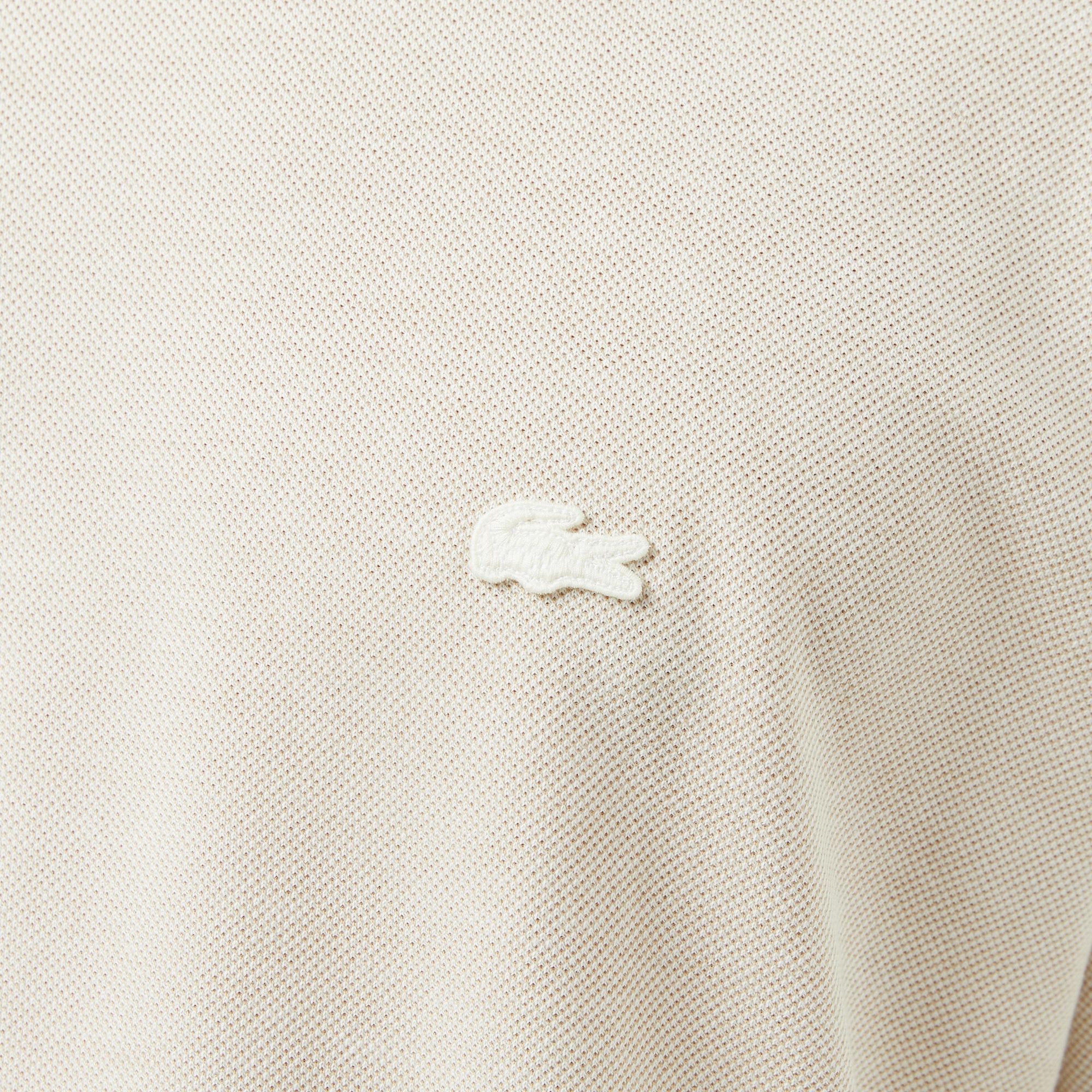 Lacoste Erkek Oversize Fit Bisiklet Yaka Krem T-Shirt