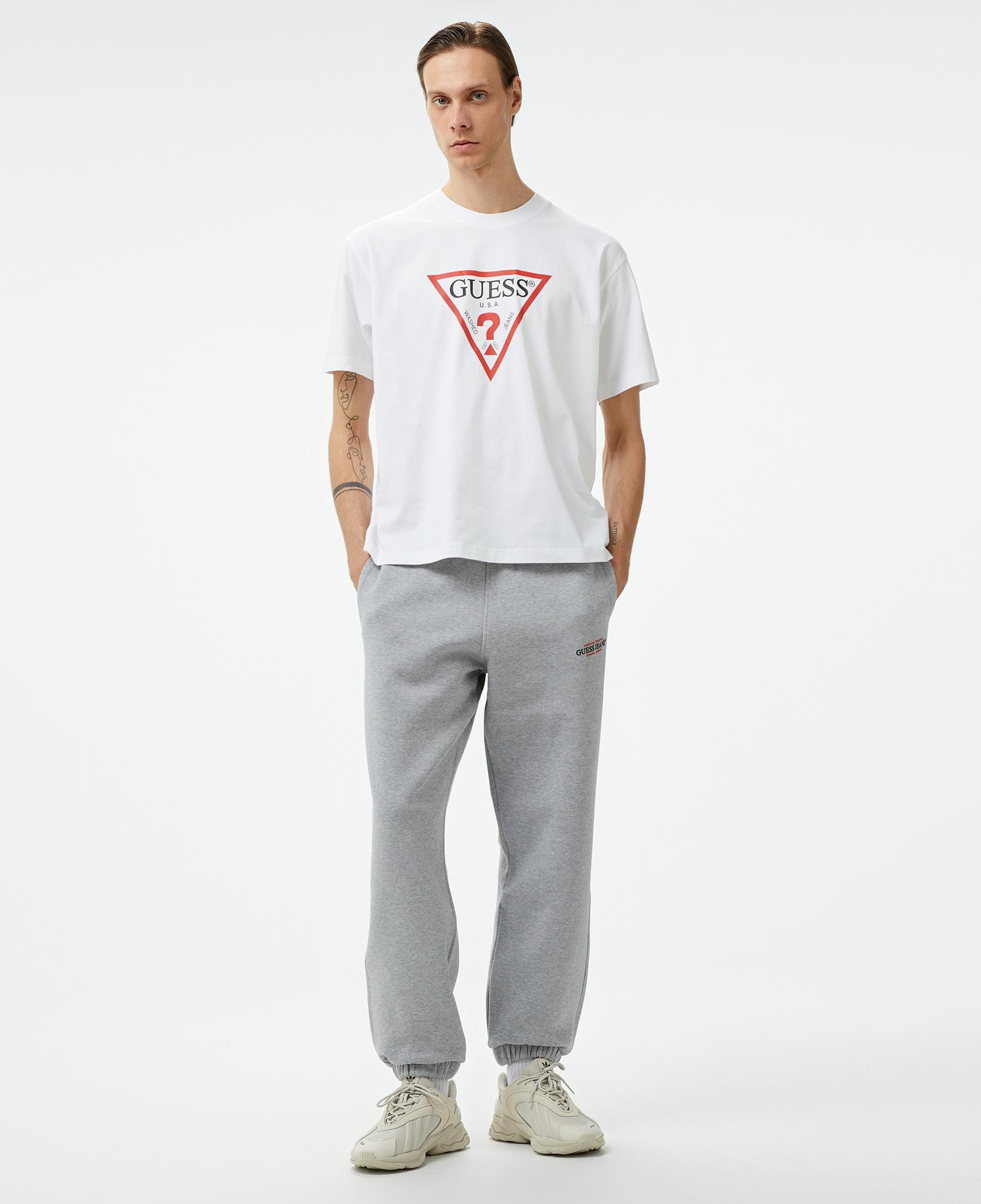 Guess Iconic Organic Heavy Erkek Beyaz T-Shirt