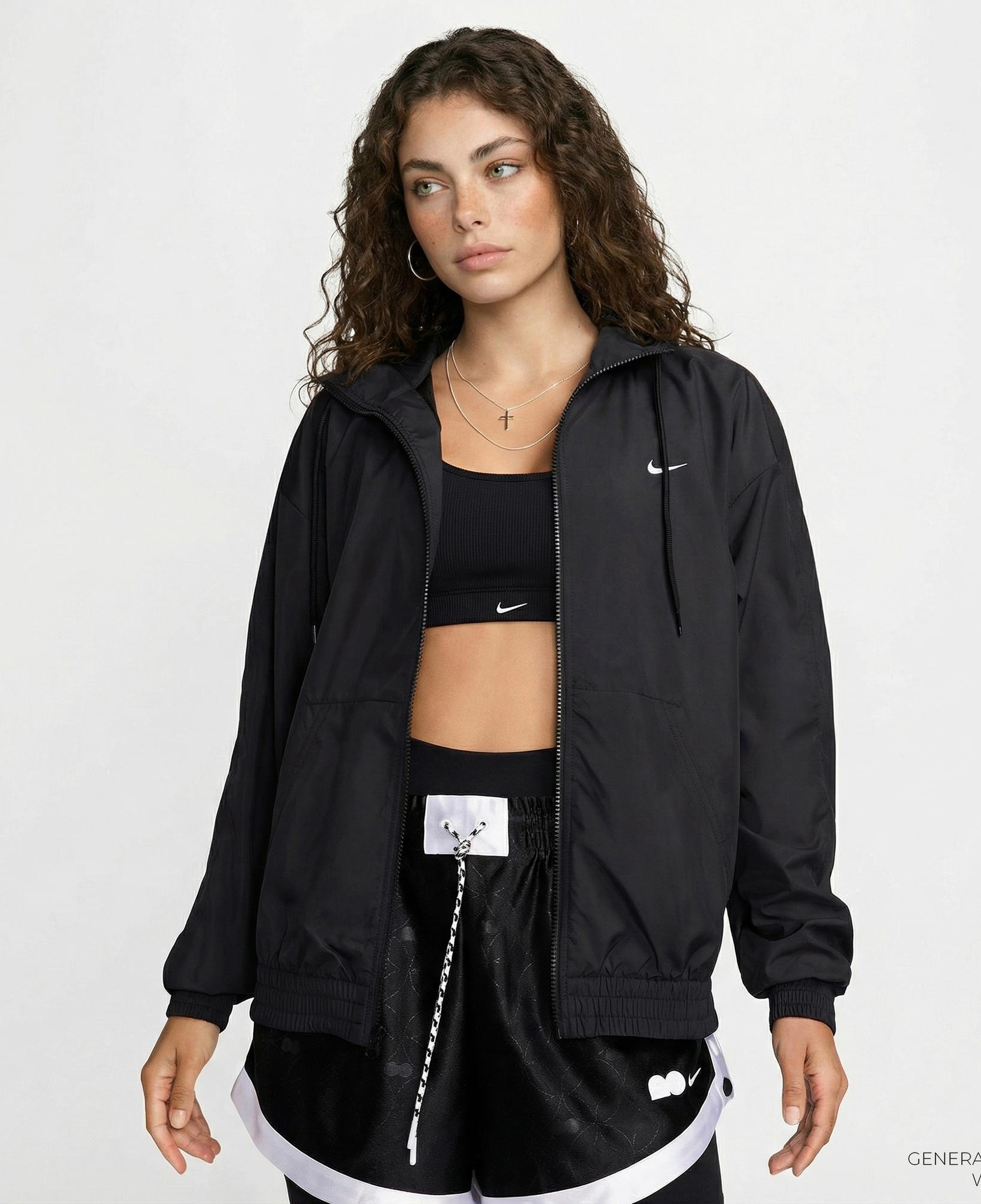 Nike Sportswear Classic Woven Kadın Siyah Ceket