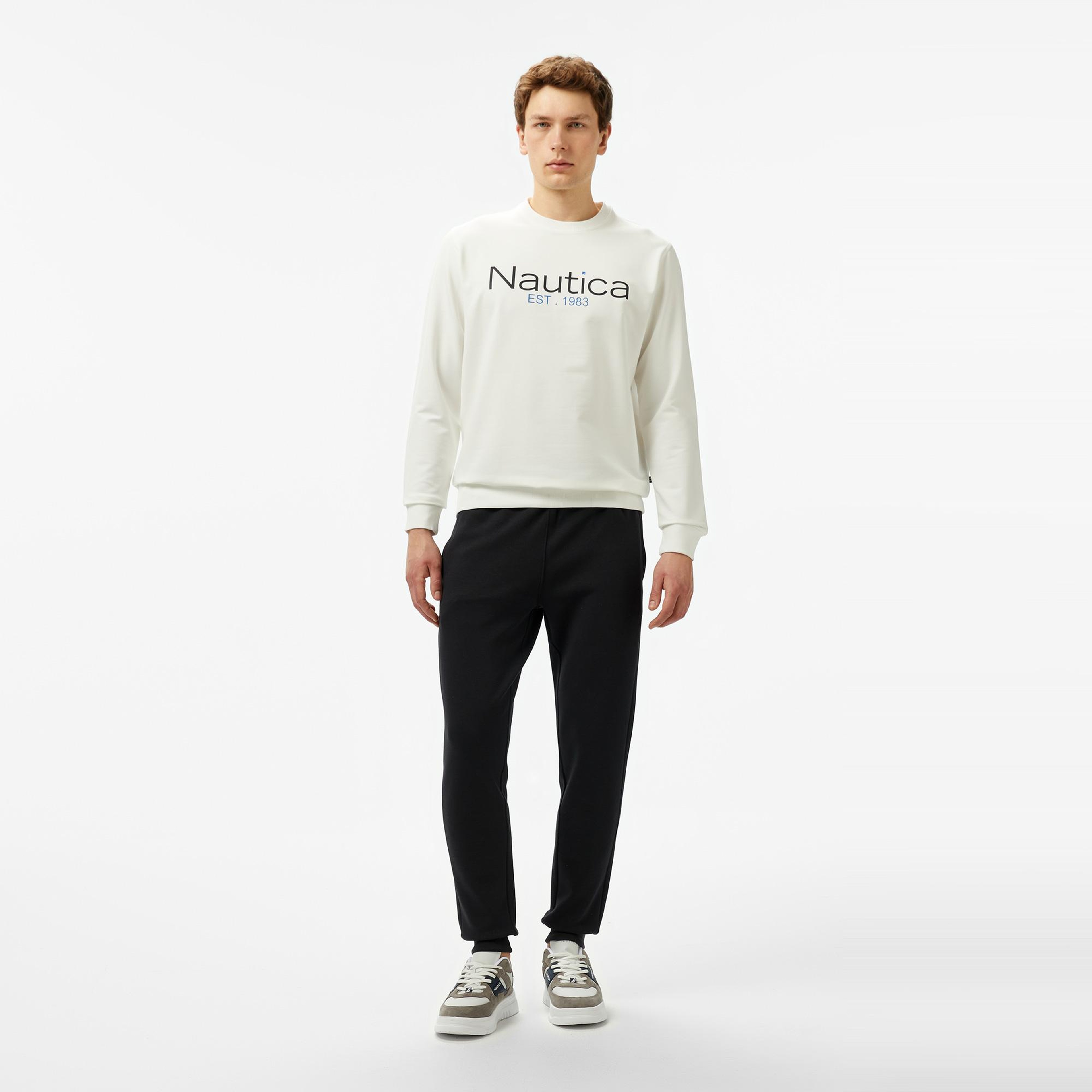Nautica Erkek Krem Rengi Regular Fit Sweatshirt