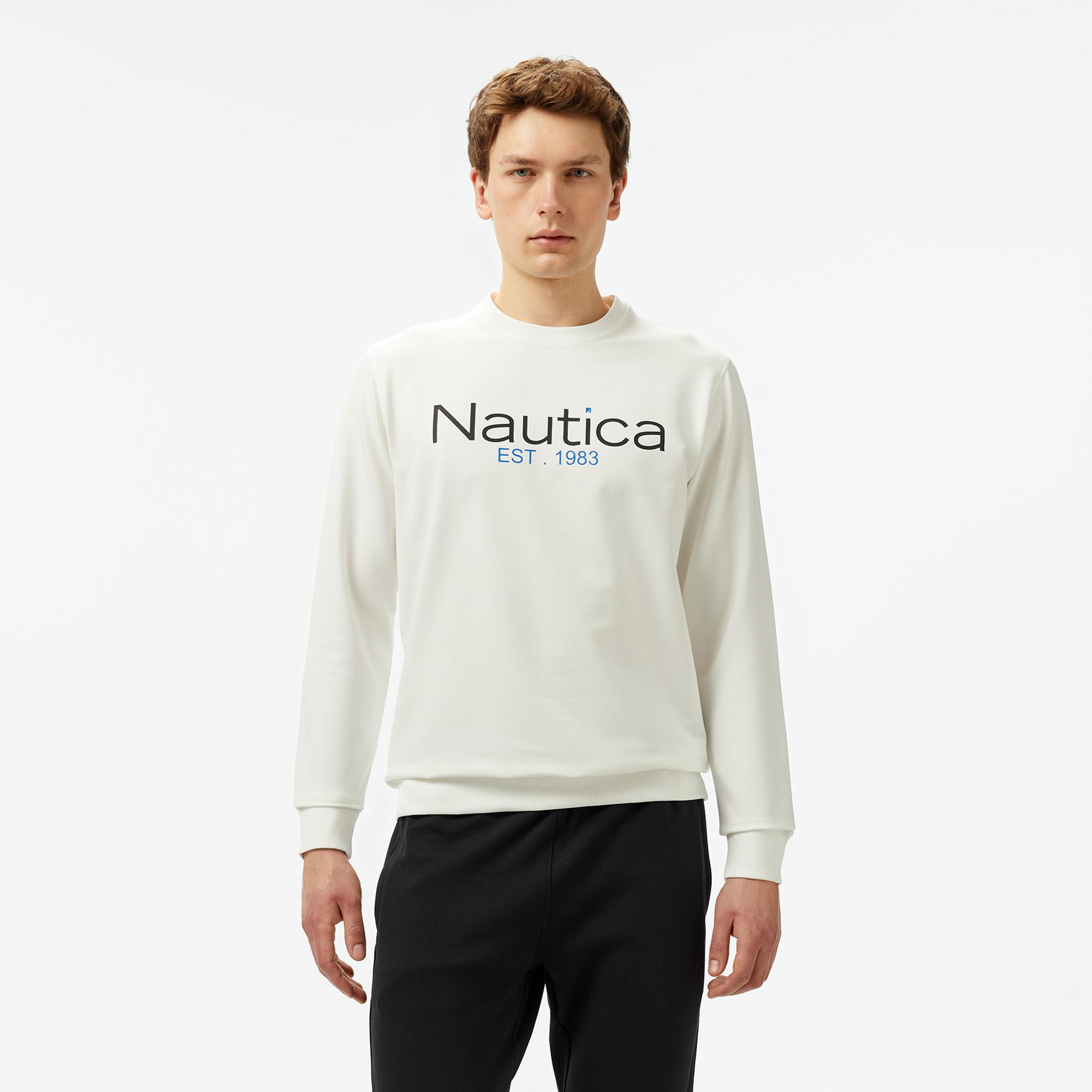Nautica Erkek Krem Rengi Regular Fit Sweatshirt