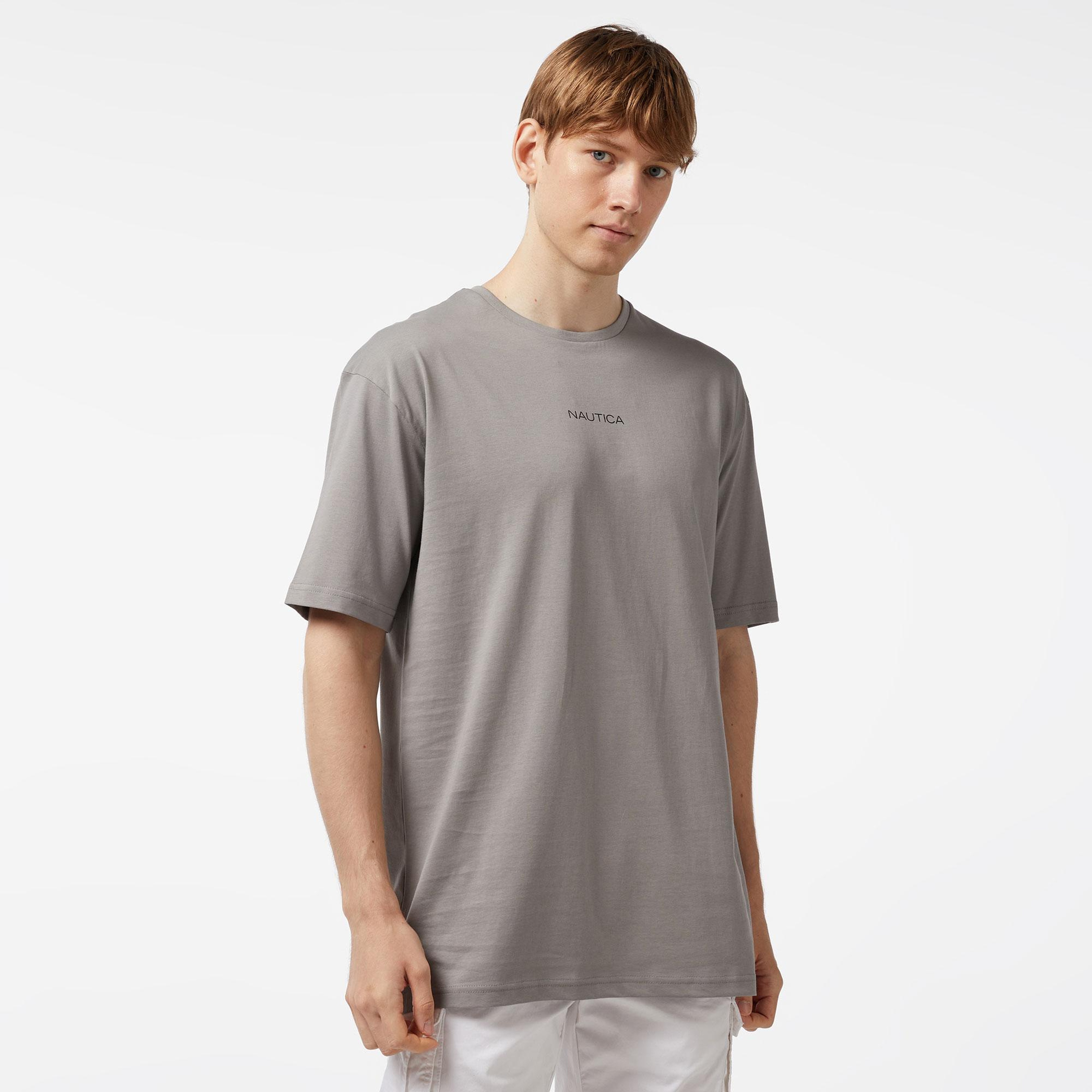 Nautica Erkek Gri Oversize T-Shirt