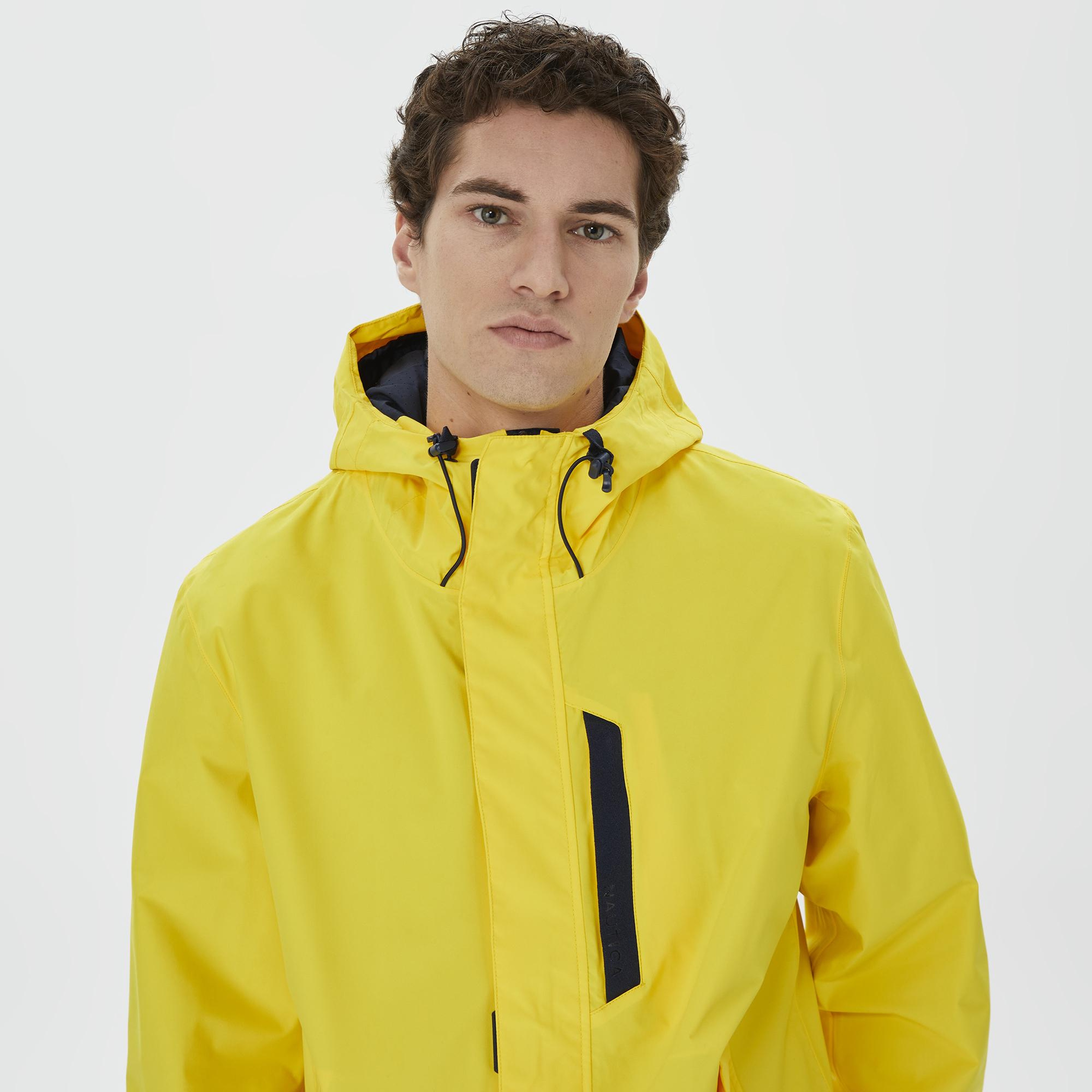 Nautica Erkek Sarı Su Kaydırma Özellikli Yağmurluk
