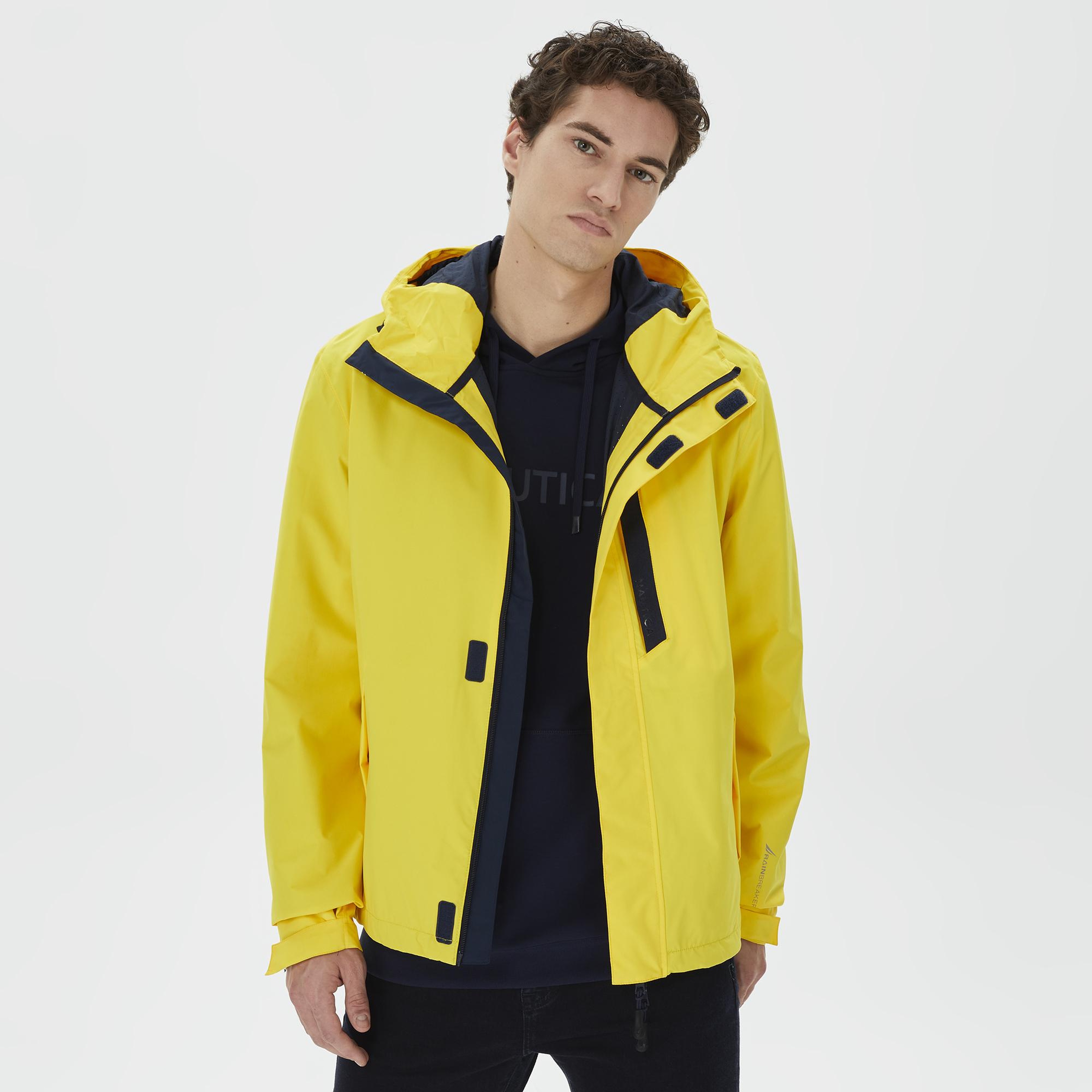 Nautica Erkek Sarı Su Kaydırma Özellikli Yağmurluk