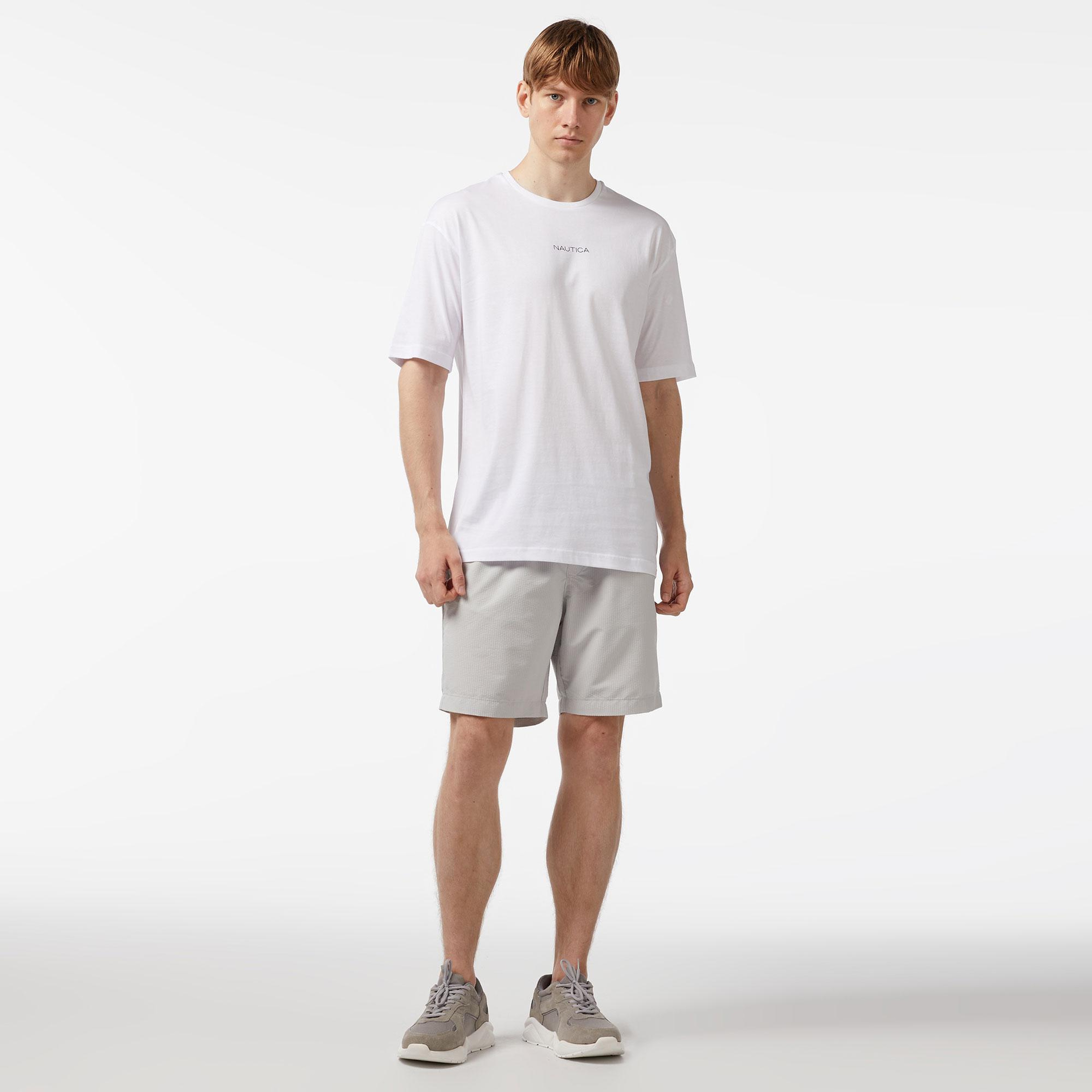 Nautica Erkek Beyaz Oversize T-Shirt