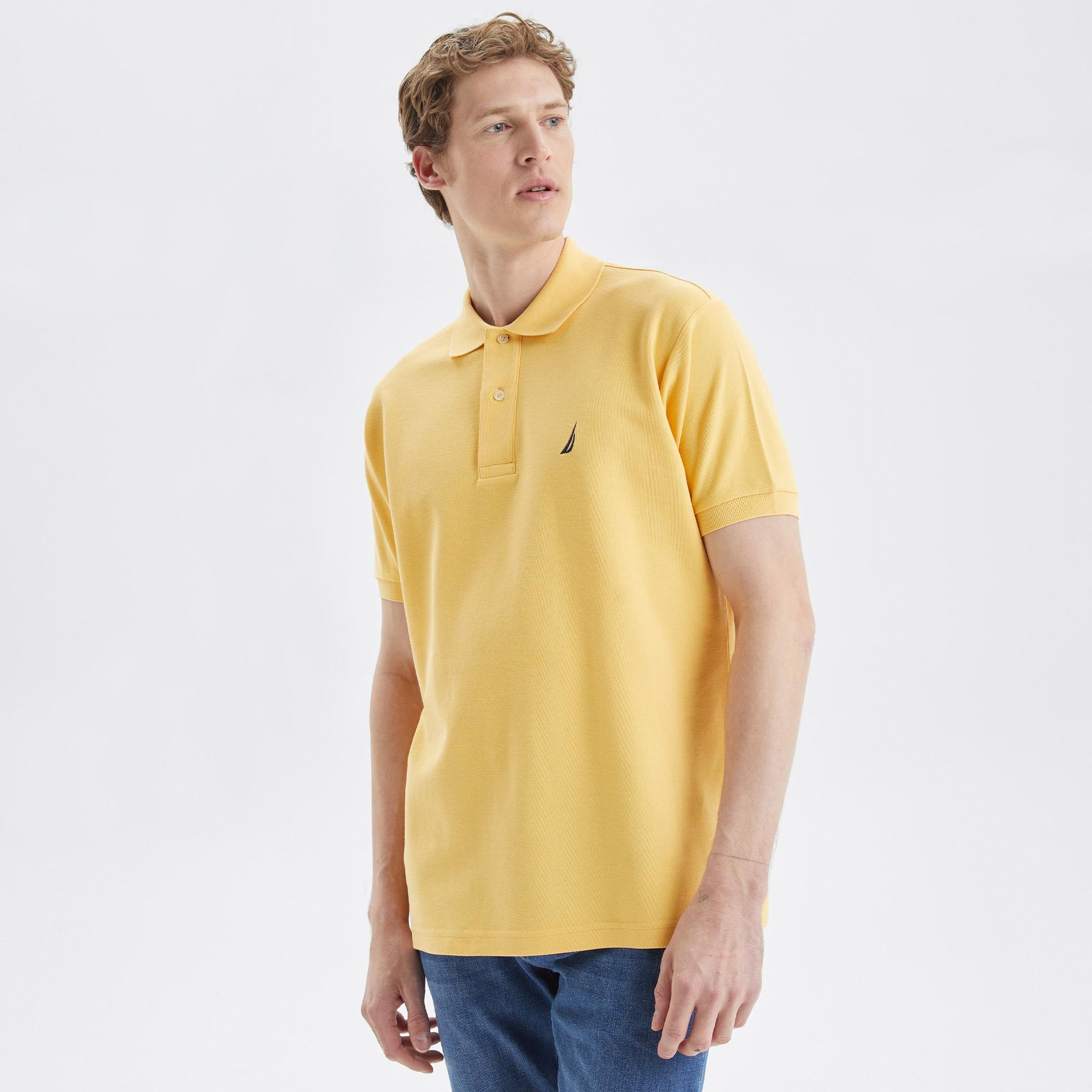 Nautica Erkek Sarı Classic Fit Kısa Kollu Polo Yaka T-Shirt