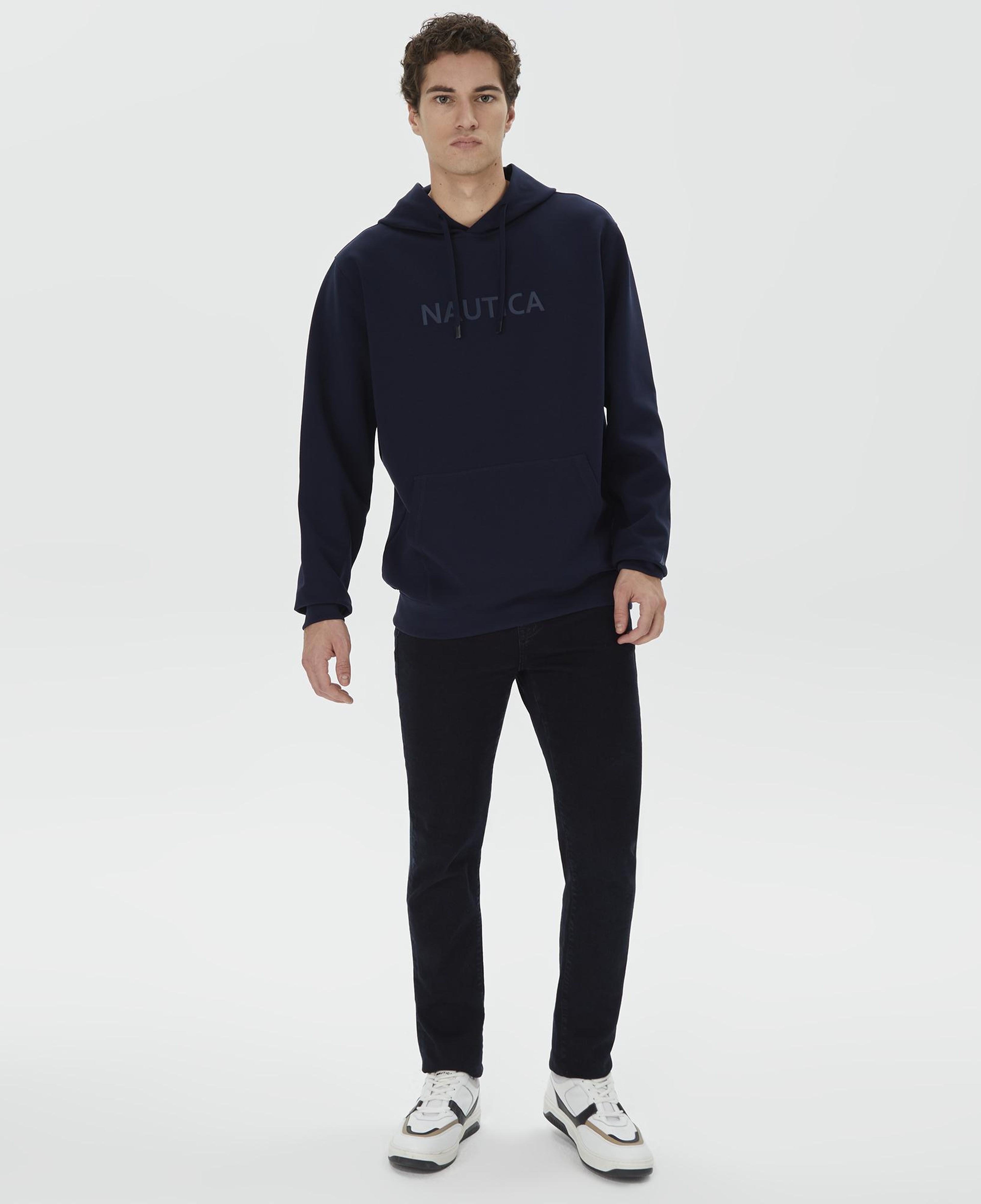 Nautica Erkek Lacivert Standart Fit Kapüşonlu Sweatshirt