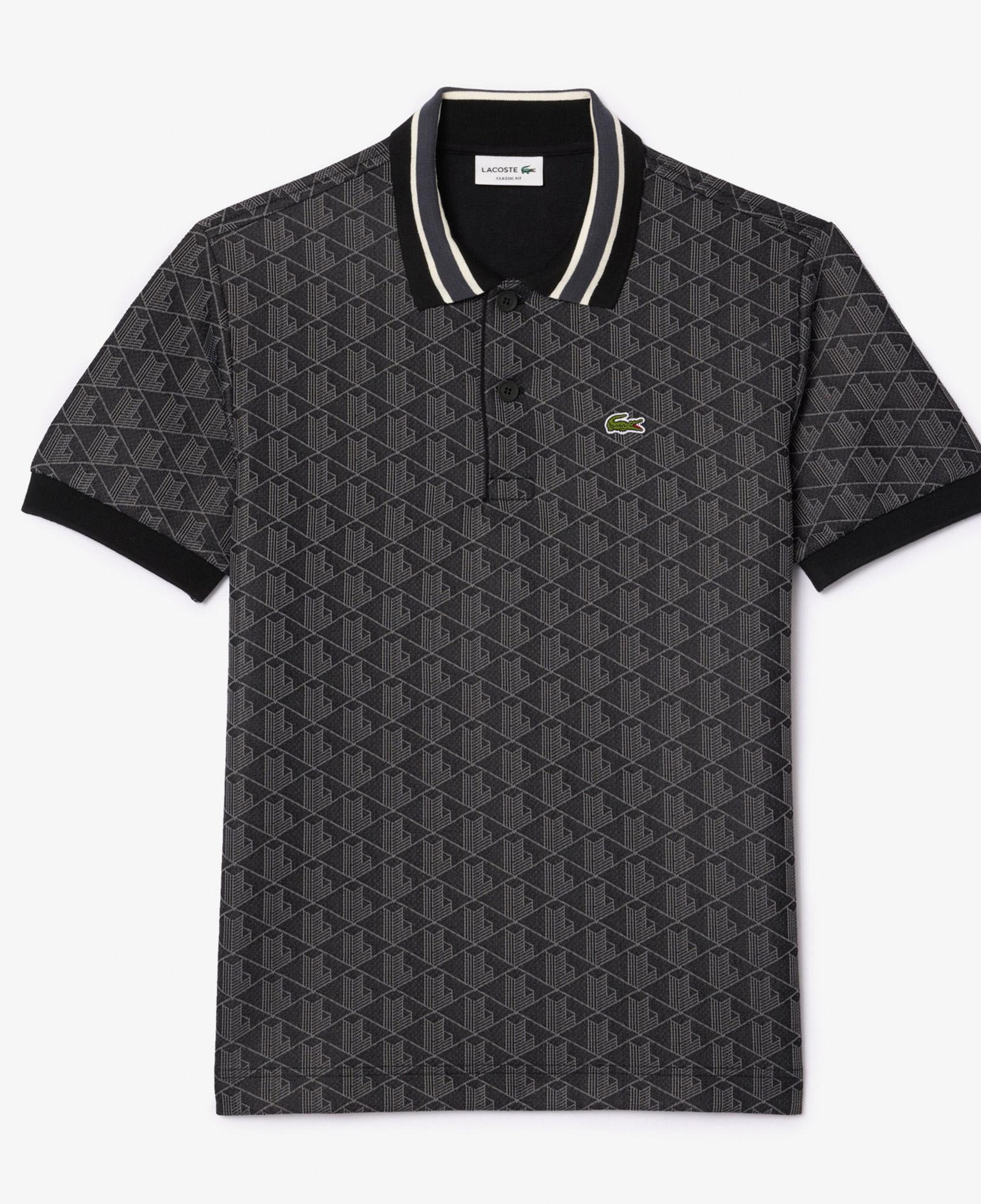 Lacoste Erkek Classic Fit Monogram Siyah Polo