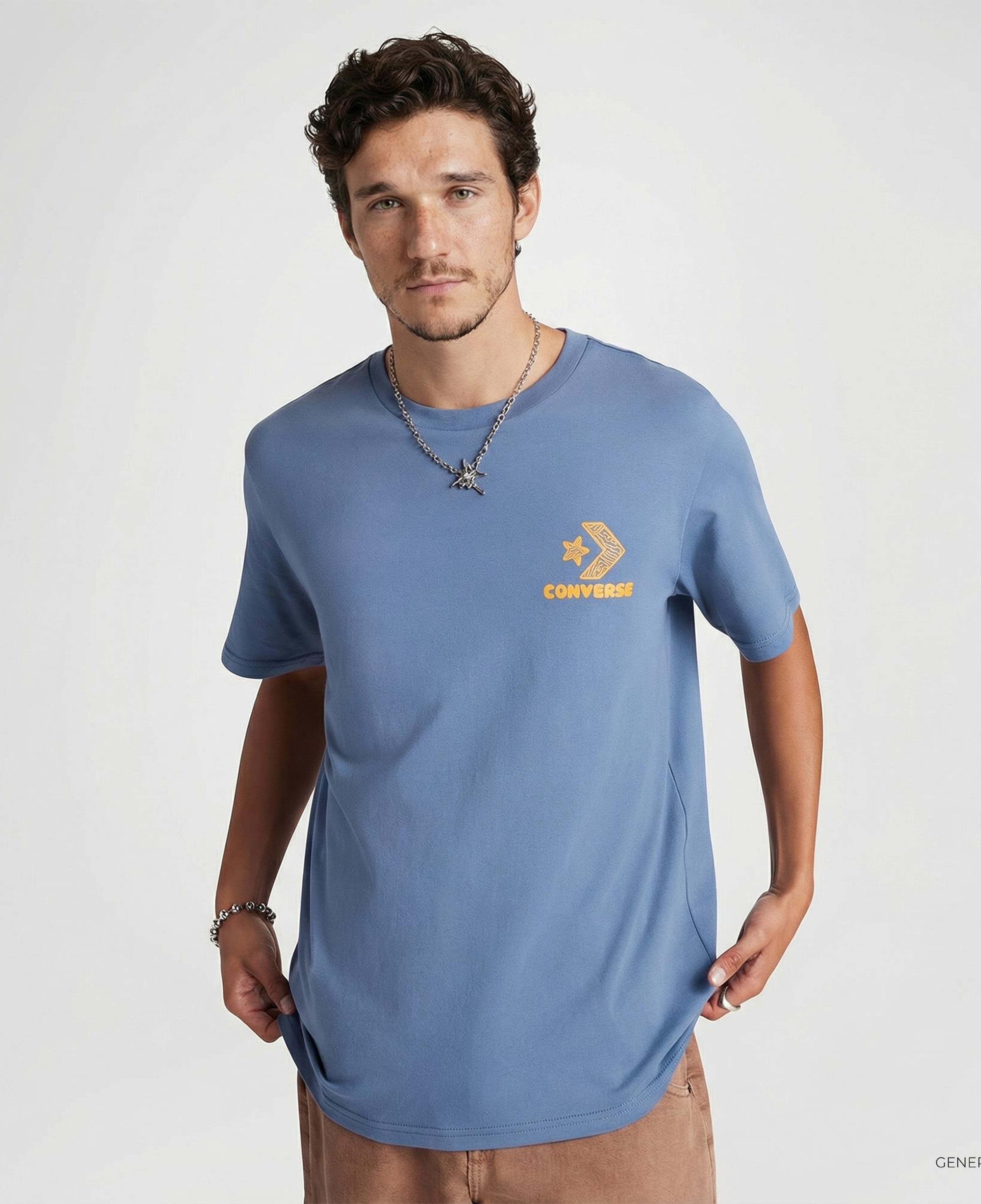 Converse Erkek Grafik Baskılı Mavi T-Shirt