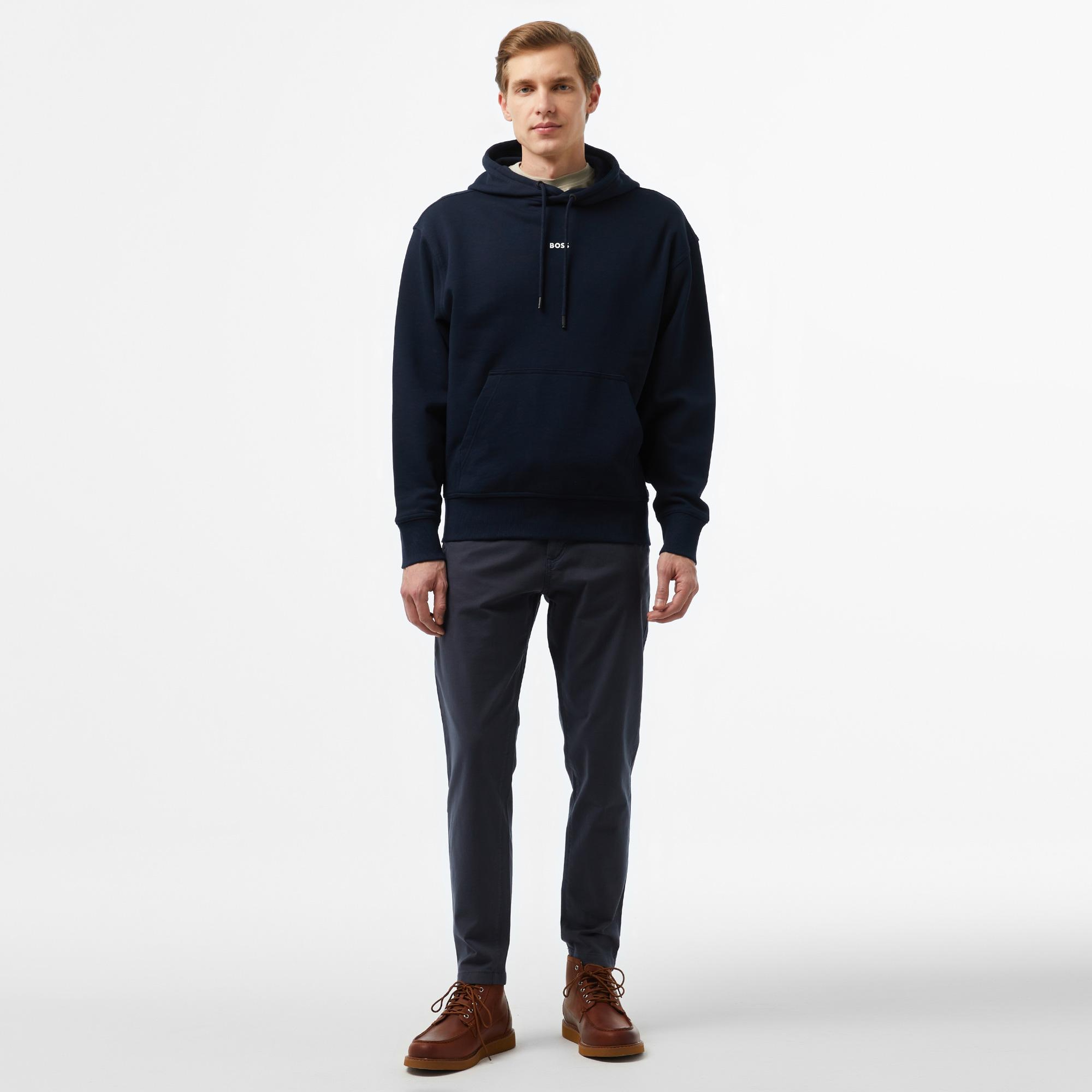 Boss Erkek Mavi Sweatshirt