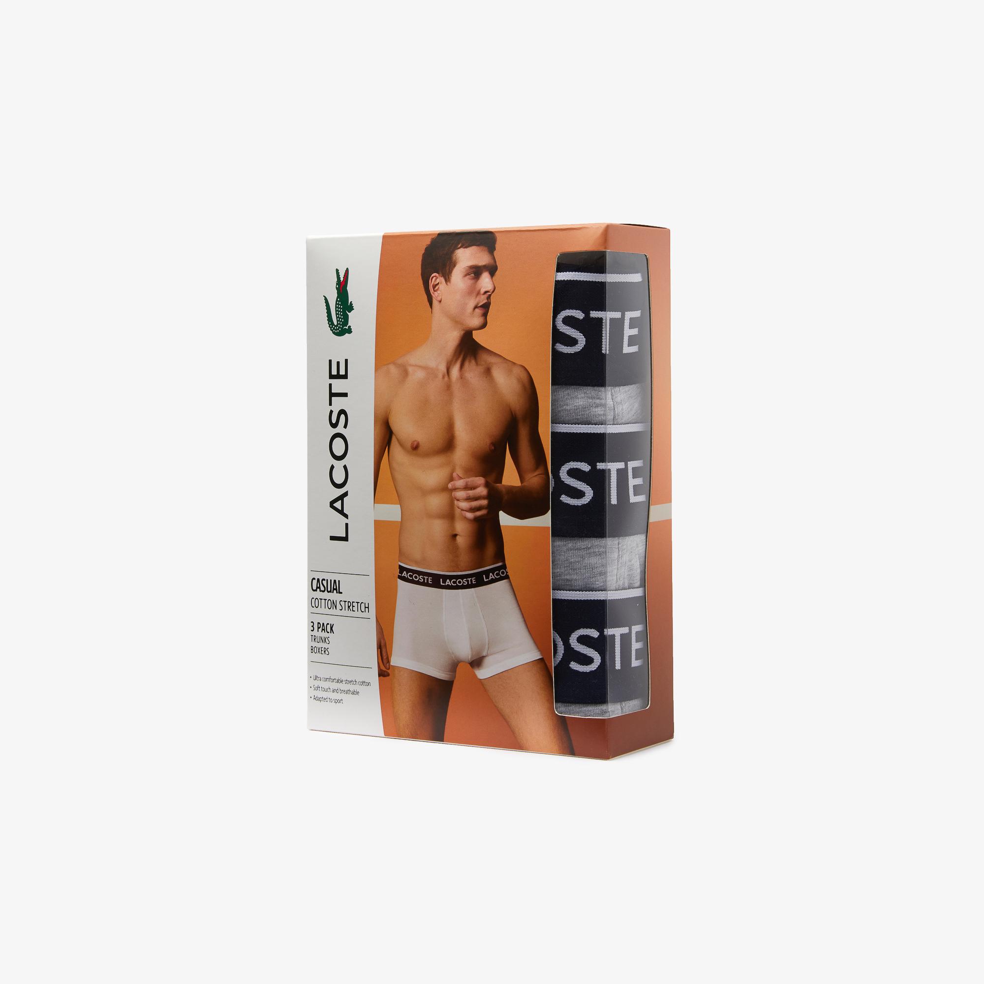 Lacoste Erkek 3'lü Gri Boxer