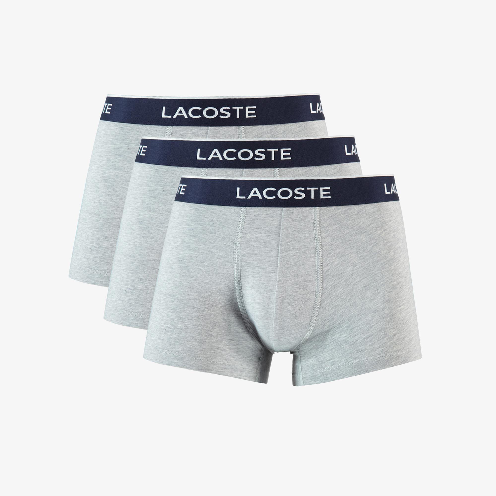 Lacoste Erkek 3'lü Gri Boxer