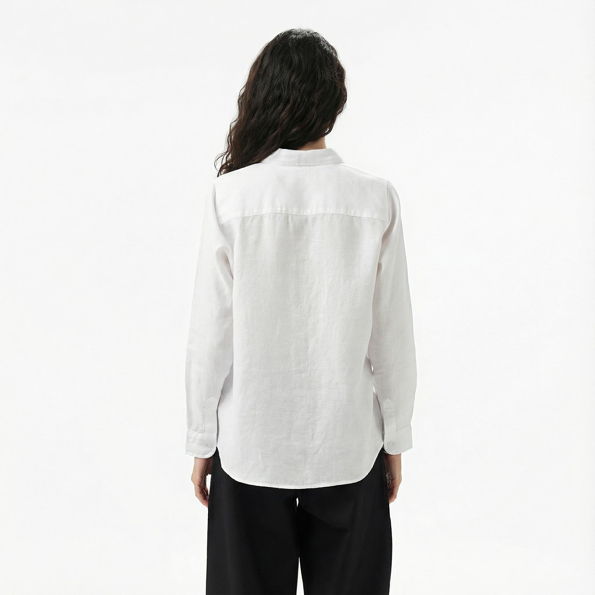 Lacoste Kadın Relaxed Fit Beyaz Gömlek