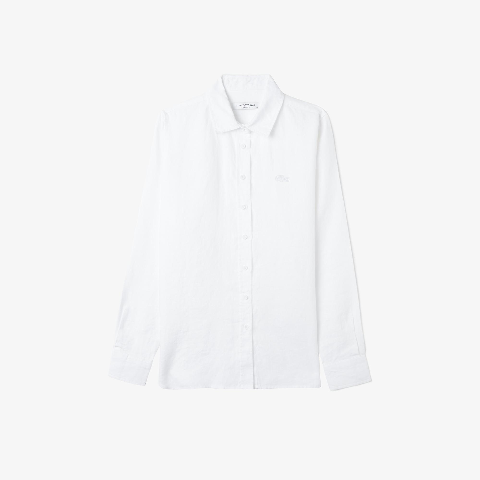 Lacoste Kadın Relaxed Fit Beyaz Gömlek