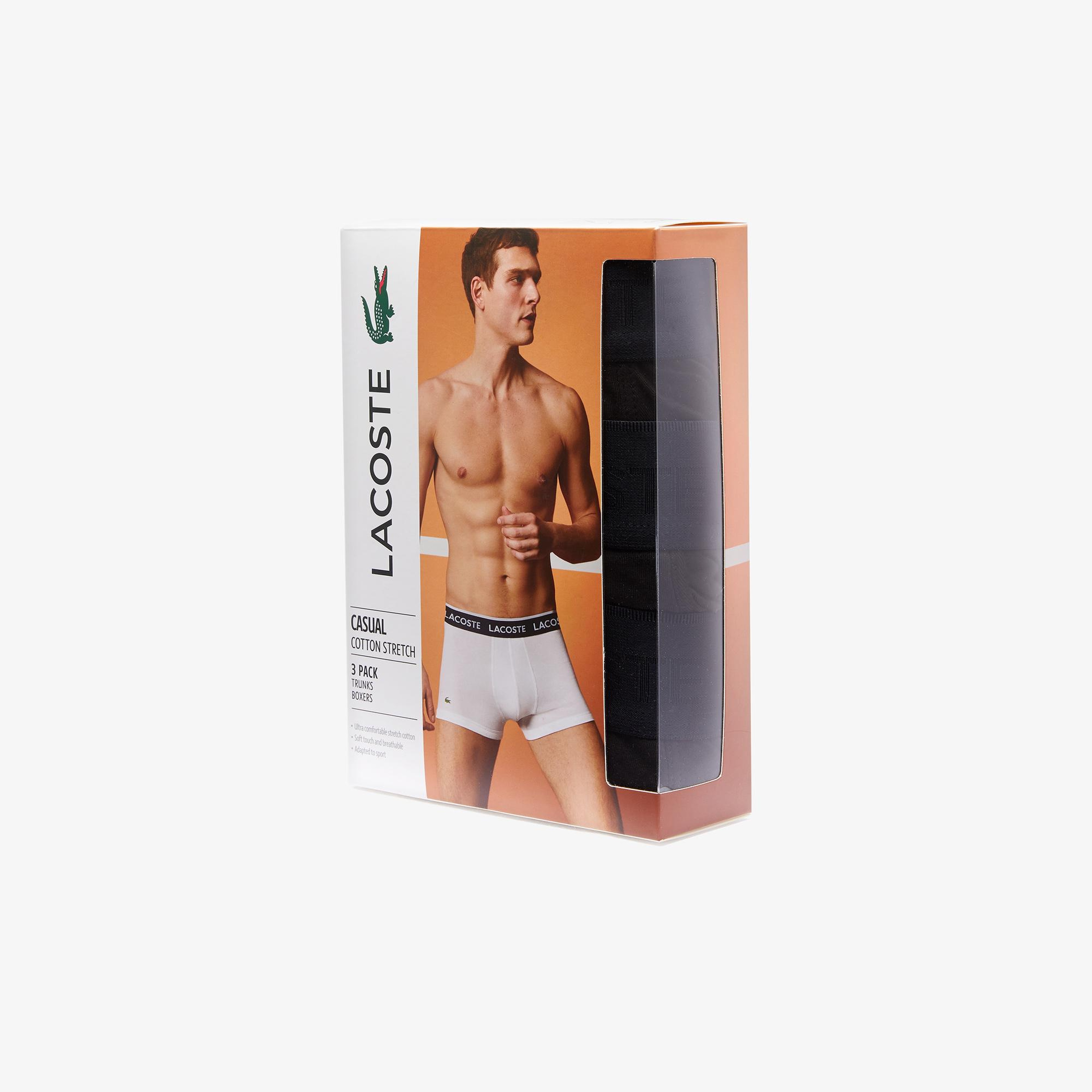 Lacoste Erkek 3'lü Siyah Boxer