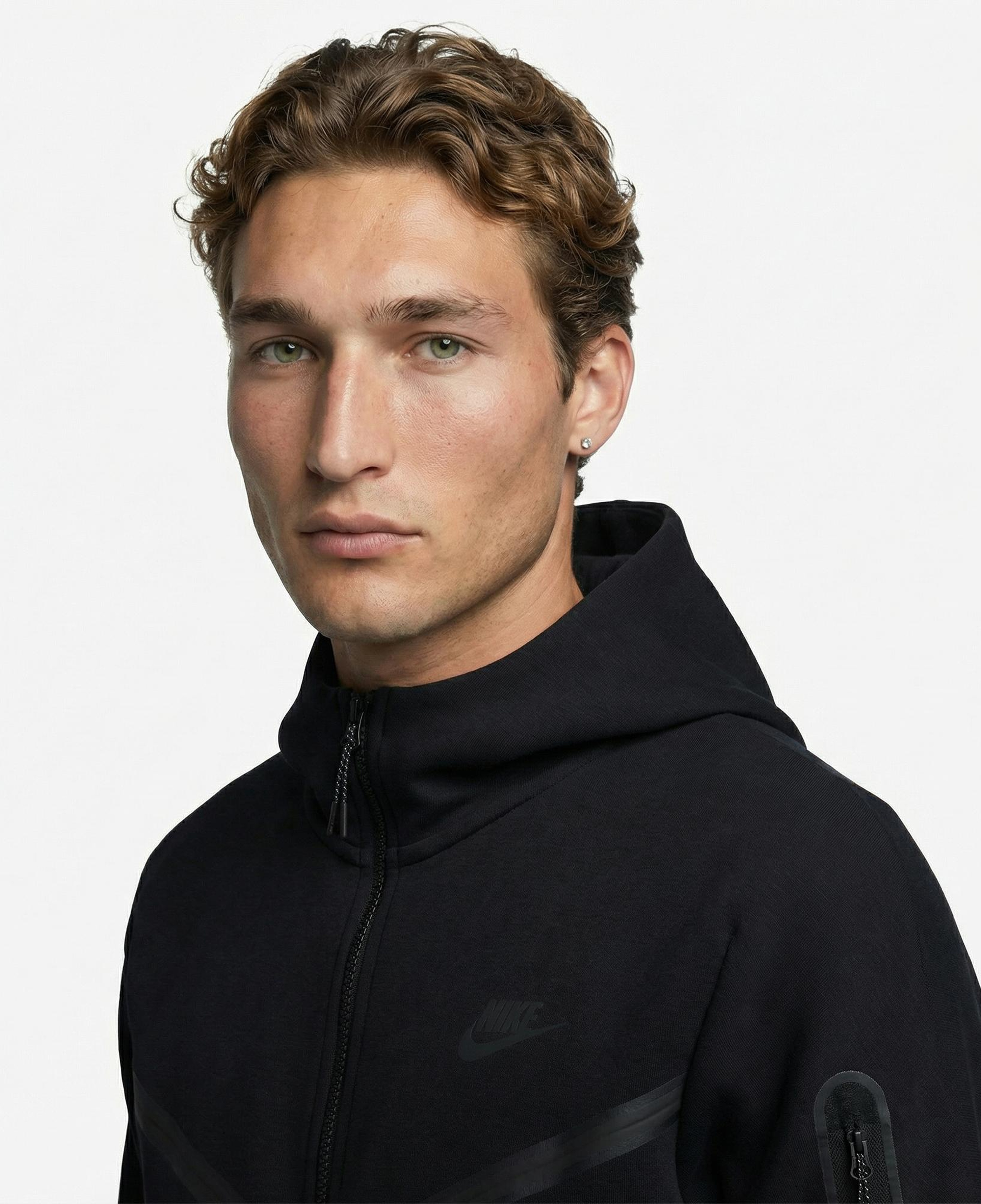 Nike Tech Fleece Erkek Siyah Kapüşonlu Hoodie