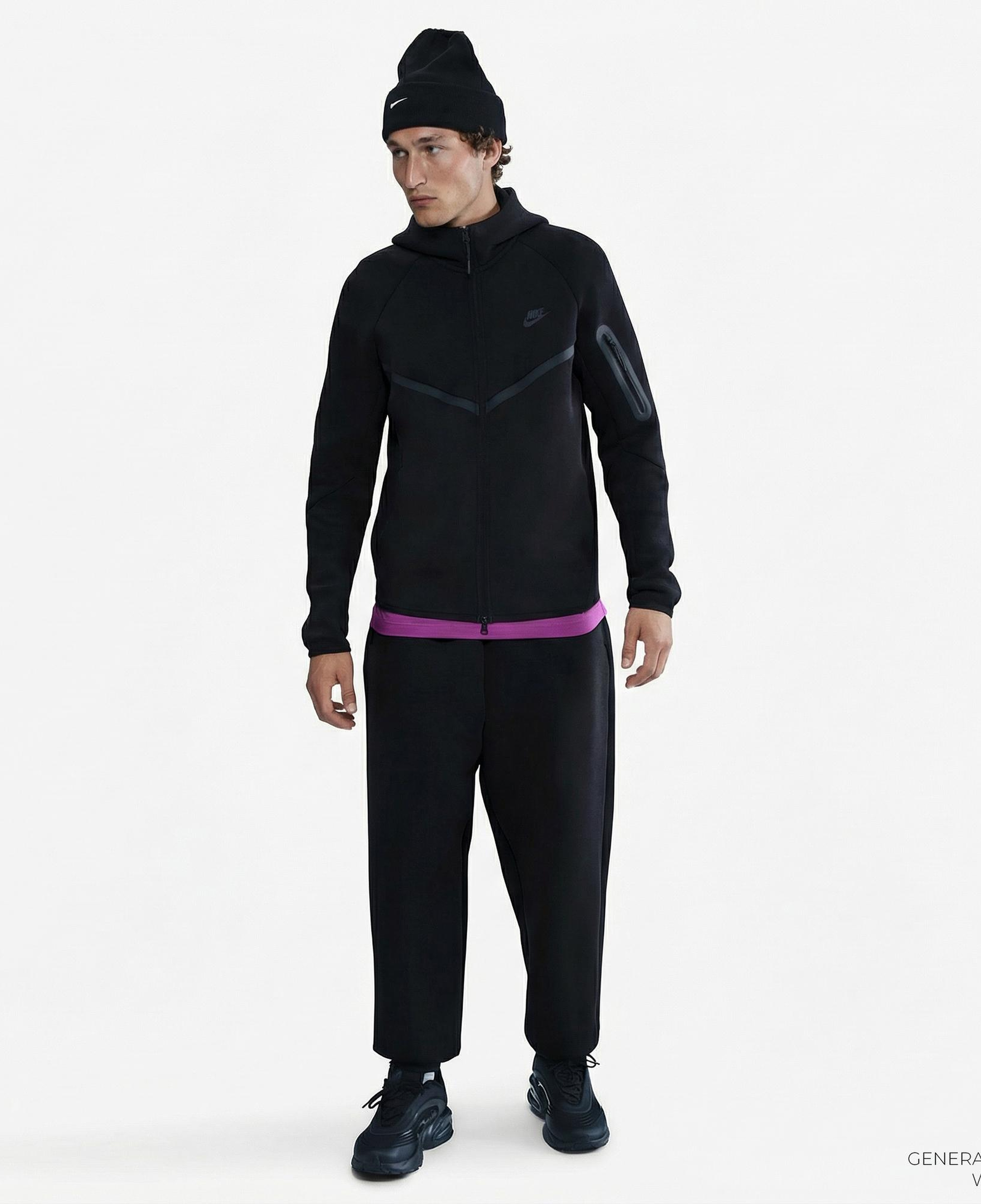Nike Tech Fleece Erkek Siyah Kapüşonlu Hoodie